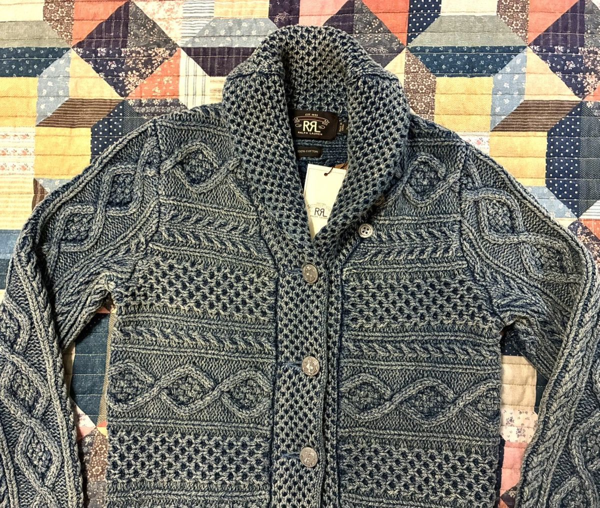 RRL Ralph Lauren DOUBLE RL RALPH LAUREN RRL INDIGO COTTON SWEATER- SIZE 2 MED Size M / US 6-8 / IT 42-44 - 6 Thumbnail