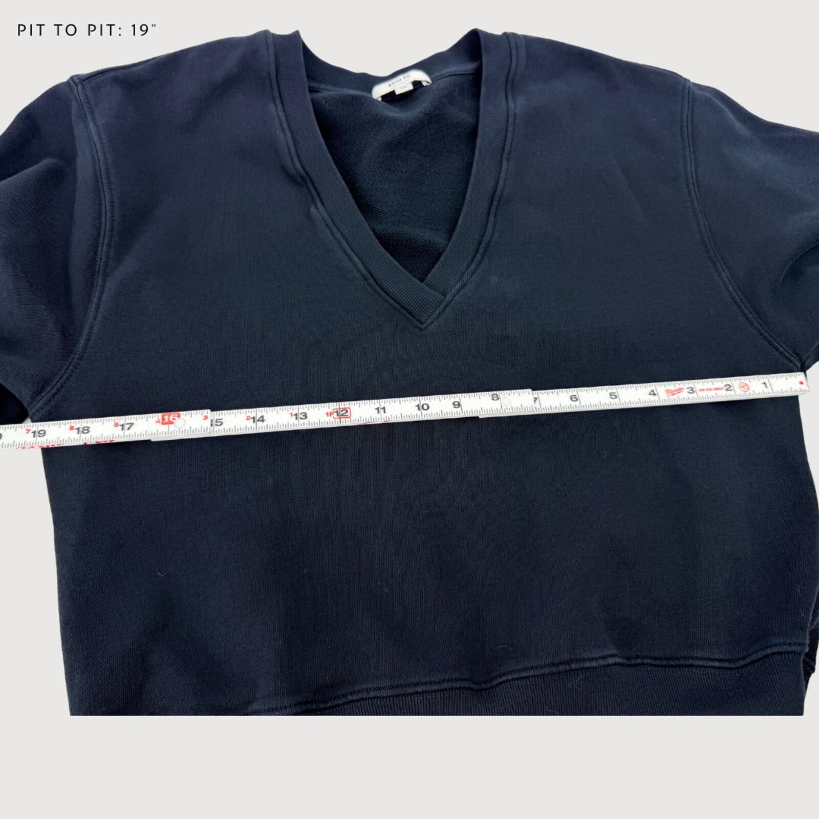 Agolde Agolde Low V Neck French Terry Sweatshirt Navy XS Size US XS / EU 42 / 0 - 7 Thumbnail