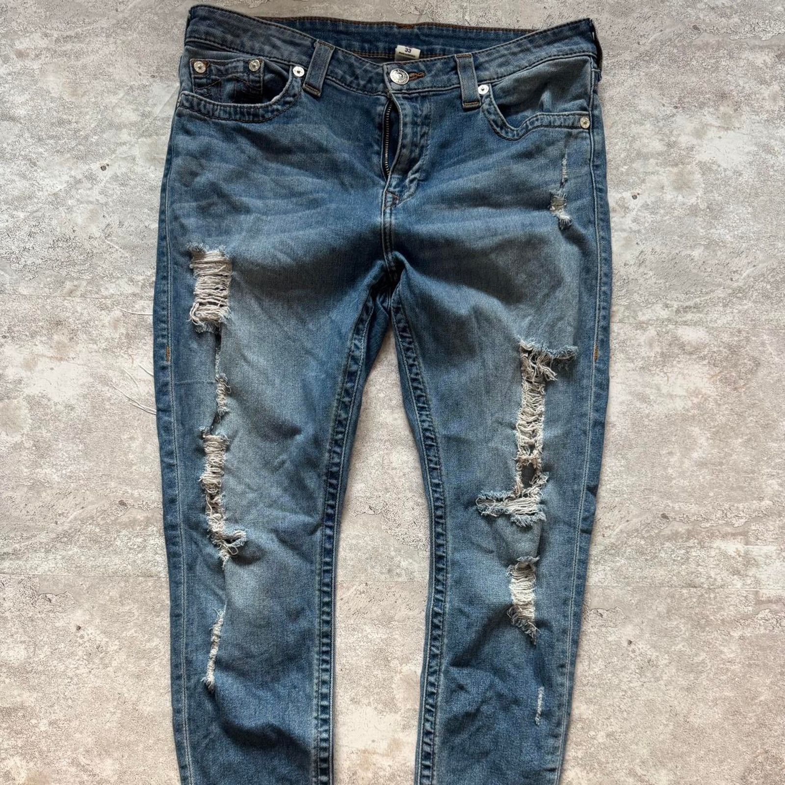 True Religion True Religion Y2K Women’s World Tour Curvy Skinny Jeans 33 W Size 33" - 2 Thumbnail