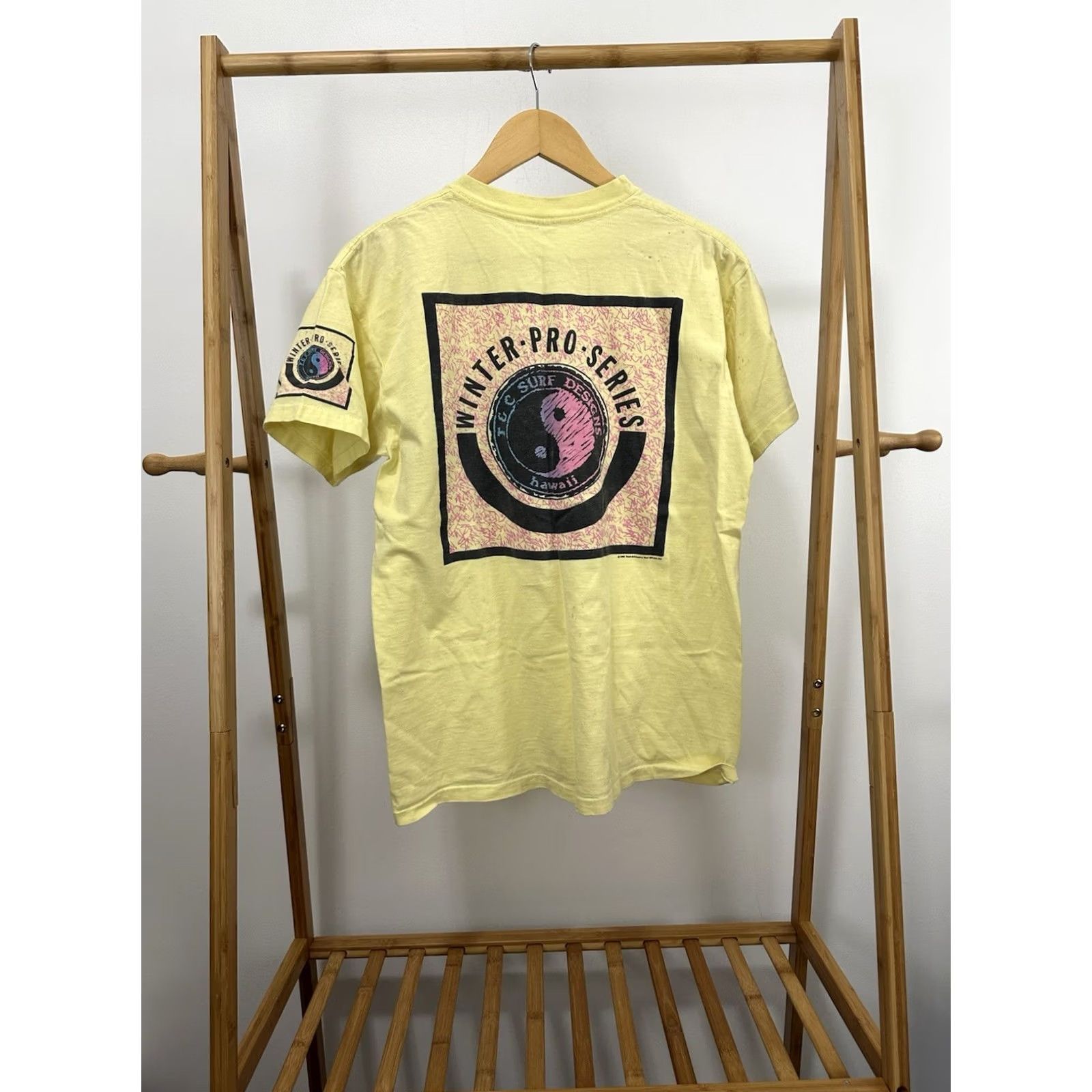 Vintage VTG 80s T&C Town And Country Ying Yang Winter Pro Series Surf T-Shirt Size L Yellow Mens Shirt Size US L / EU 52-54 / 3 - 2 Thumbnail