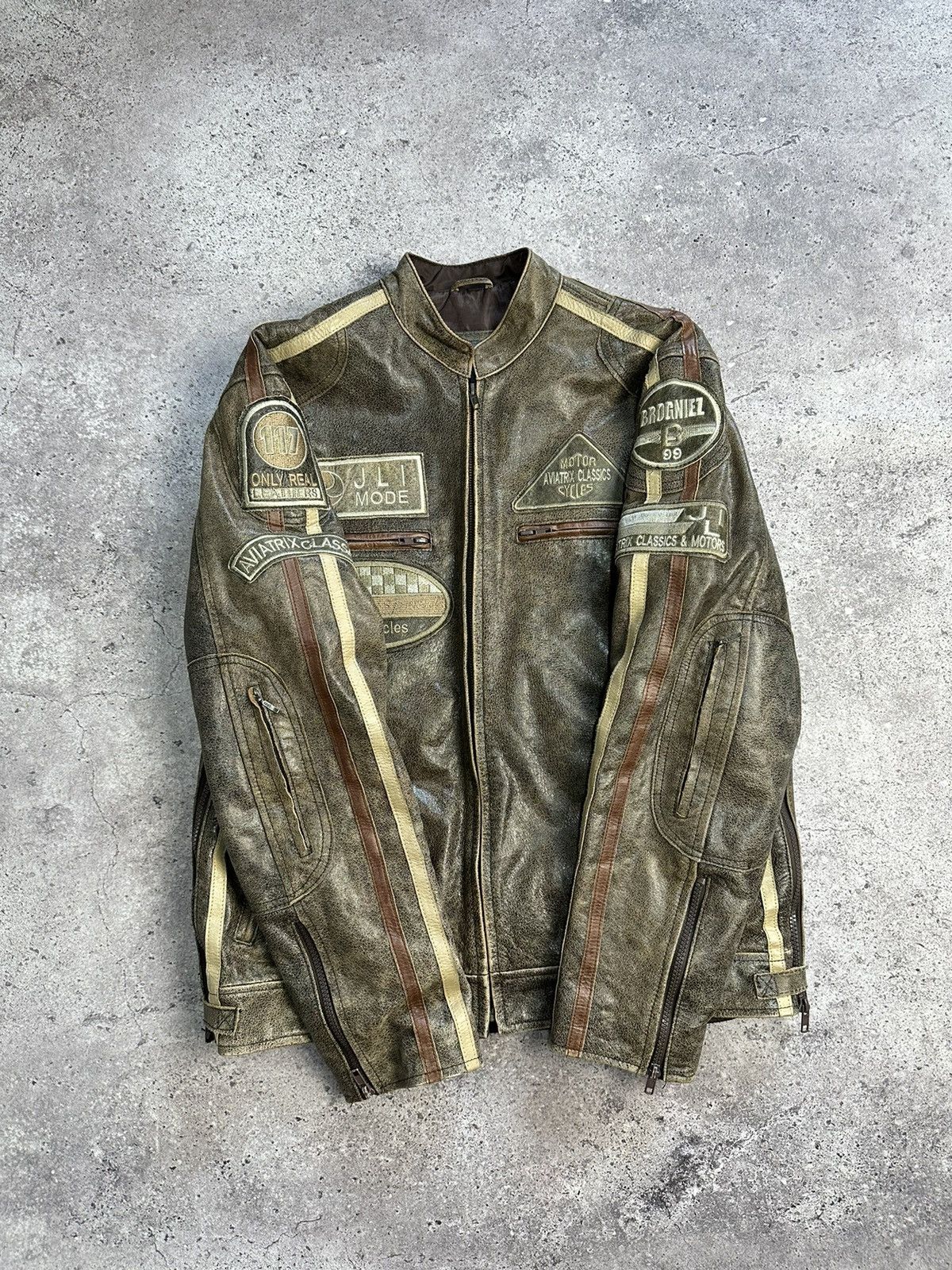Vintage Vintage Y2K Leather Jacket Racing MOTO Archive Boxy Aviatrix Size US L / EU 52-54 / 3 - 6 Thumbnail