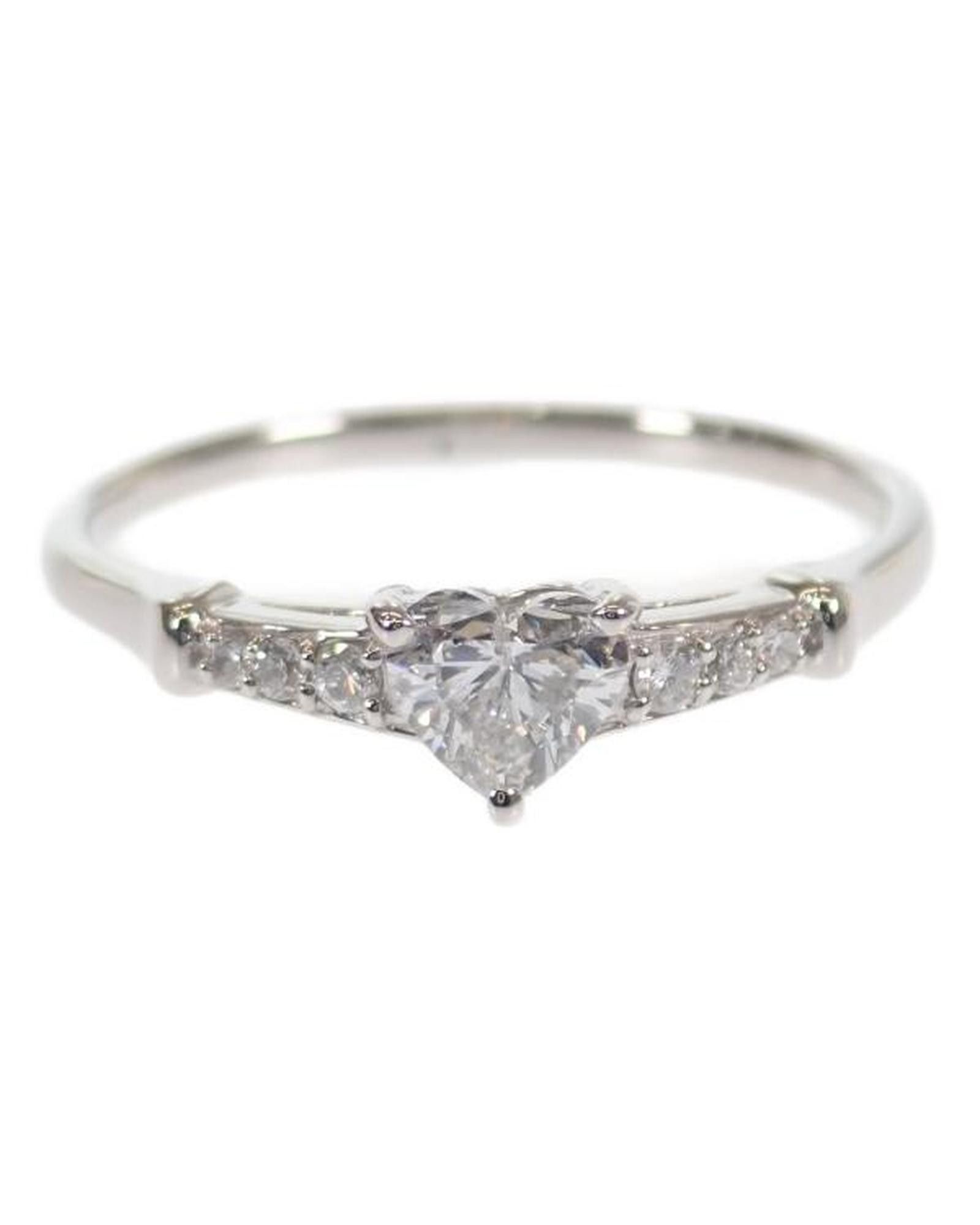 image of Heart Diamond Ring - Silverother Platinum, Women's