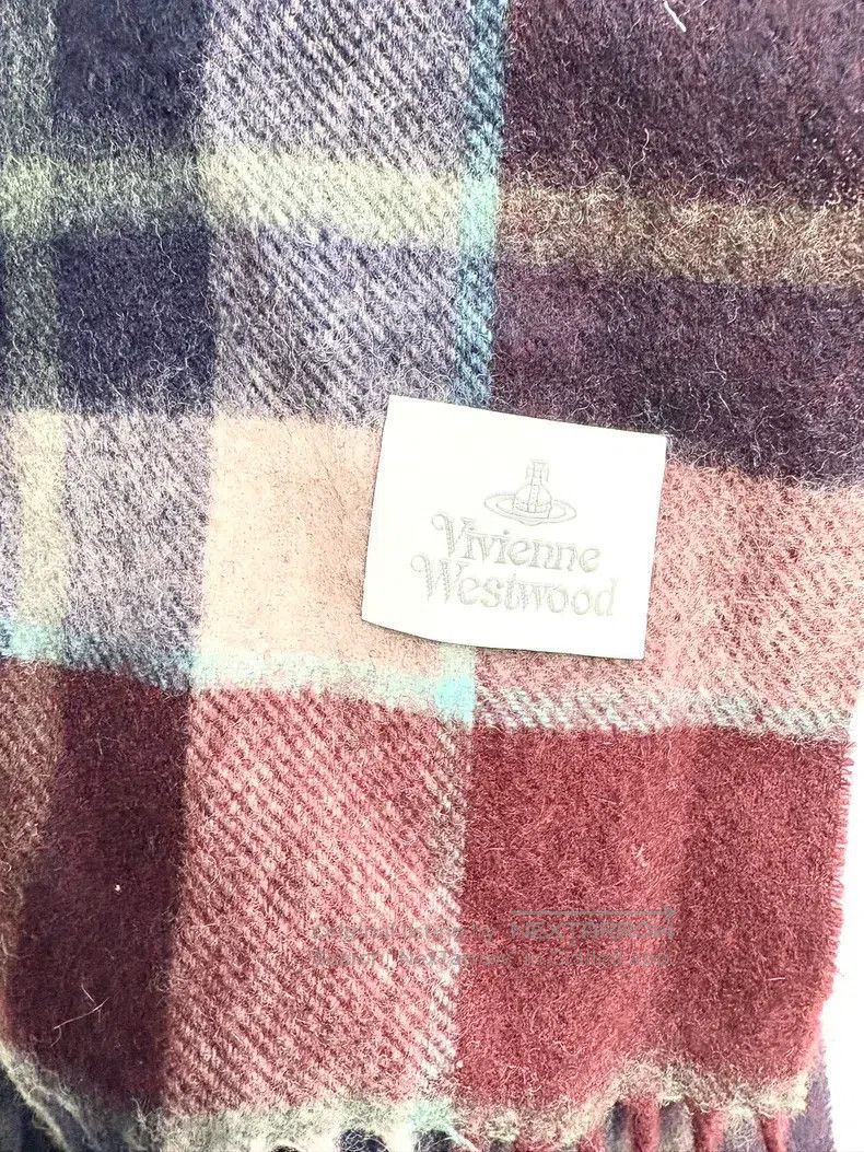 Vivienne Westwood Vivienne Westwood Wool Plaid Colorful Saturn Scarf Size ONE SIZE - 5 Thumbnail
