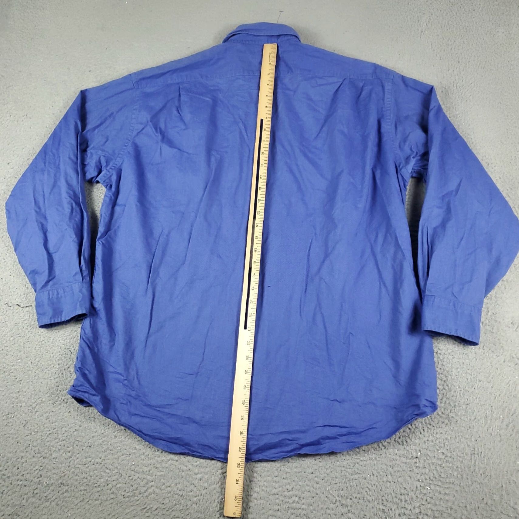 Tommy Hilfiger Tommy Hilfiger Shirt Mens 16.5 Blue Dress Shirt Button-Down Long Sleeve Regular Cotton Non-Iron Pockets 90s Classic American Brand Mens Size 42R - 3 Thumbnail
