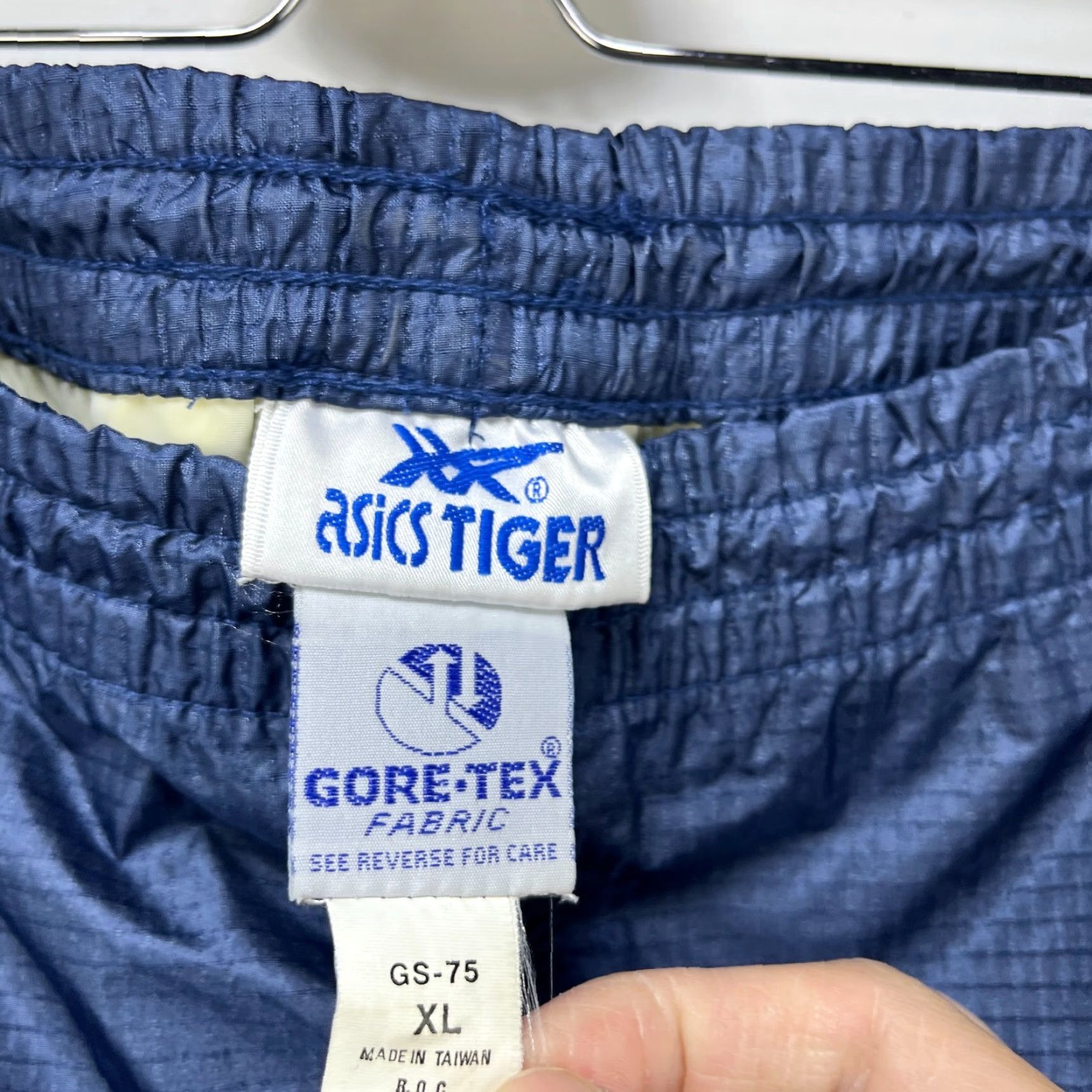 Asics VINTAGE Asics Tiger Windbreaker Pants XL Blues 90s Track Pants Men - Activewear Swishy Lined Parachute Gore-Tex Size US 36 / EU 52 - 4 Thumbnail