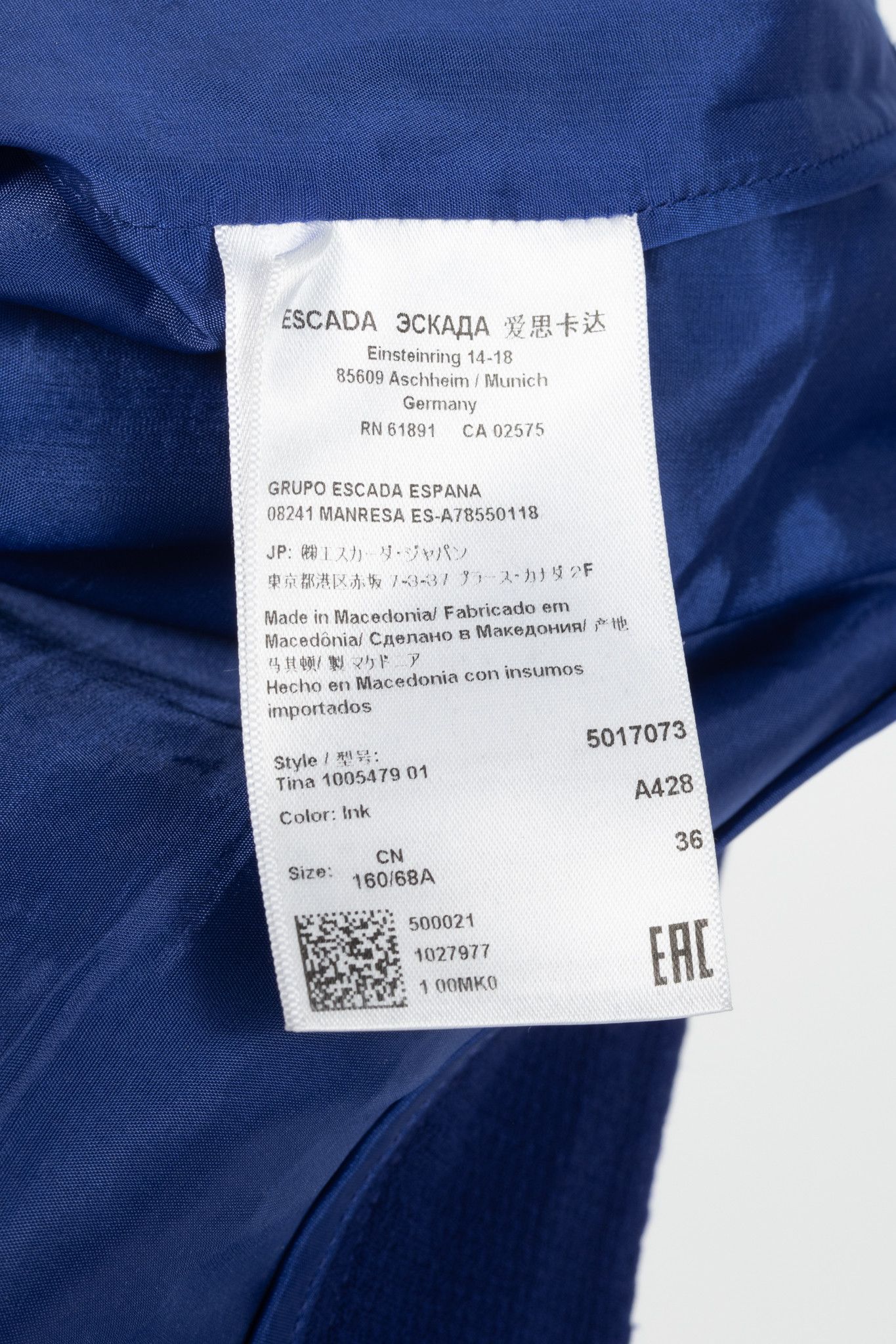 Escada Escada Tina Ink Wool-Pique Tapered Trousers Size 31" - 9 Thumbnail