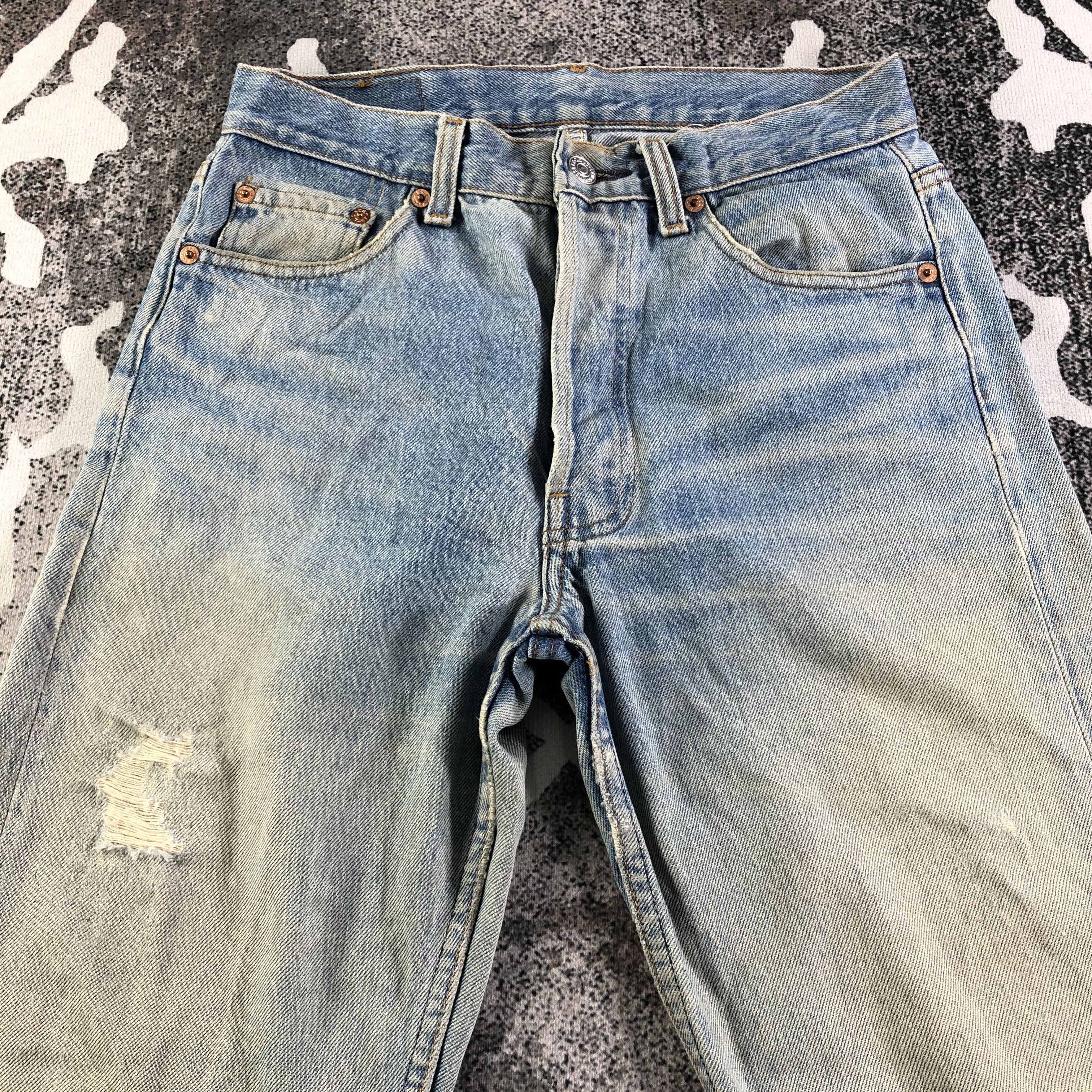 Levi's Vintage 90s Levis 501 Jeans Rusty Wash Denim KJ2311 Size US 27 - 3 Thumbnail