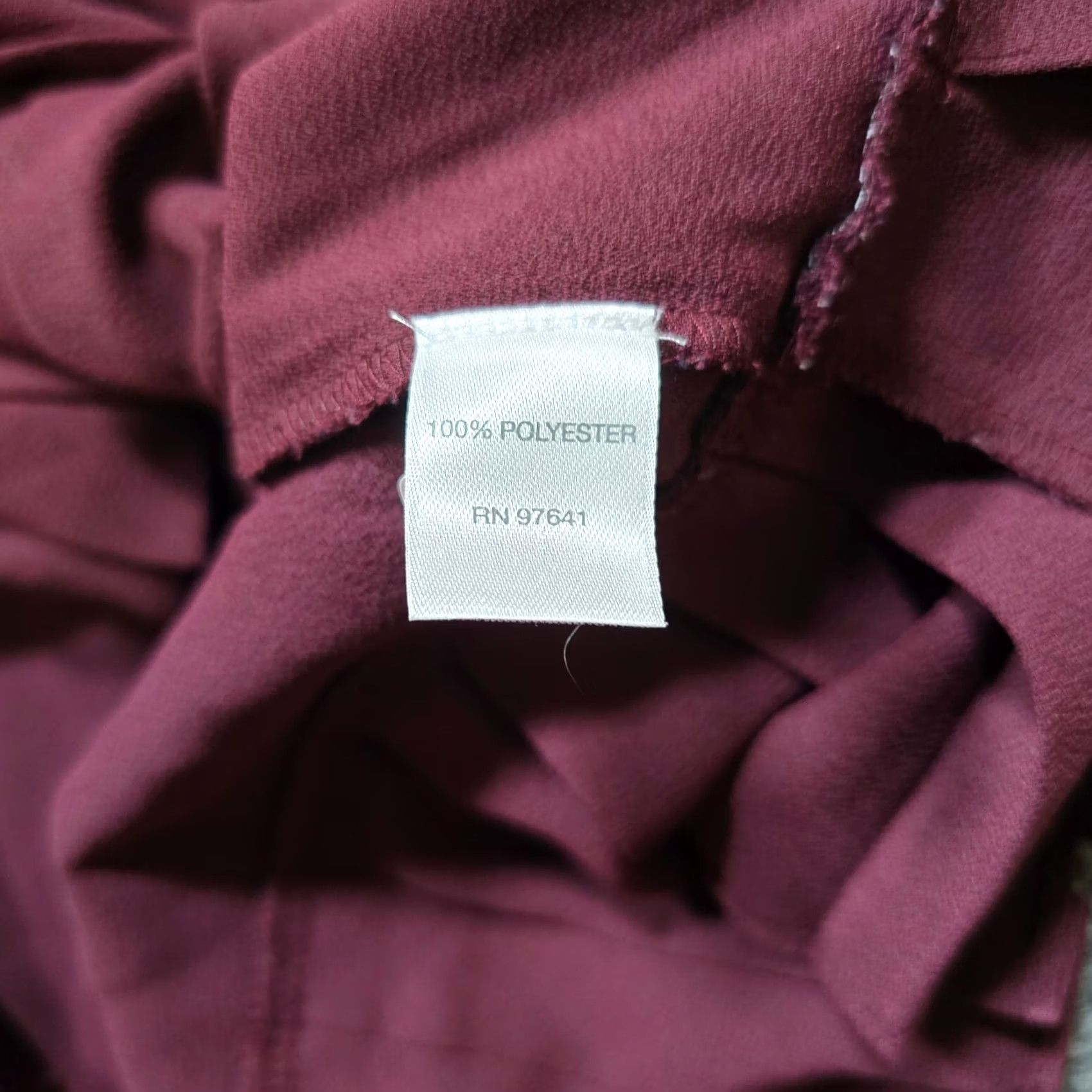 J. Jill J Jill Top Blouse Womens Medium Red Burgundy Ruffle Hem 3/4 Sleeve Modest Casual Career Shirt Size M / US 6-8 / IT 42-44 - 7 Thumbnail