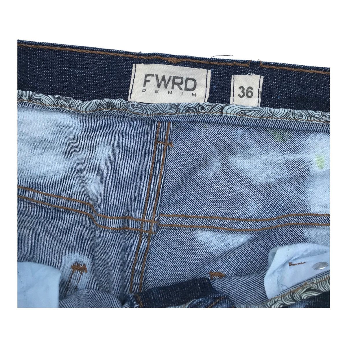 Other FWRD Distressed Bleached Streetwear Paint Splash Denim Pants Size US 35 - 4 Thumbnail