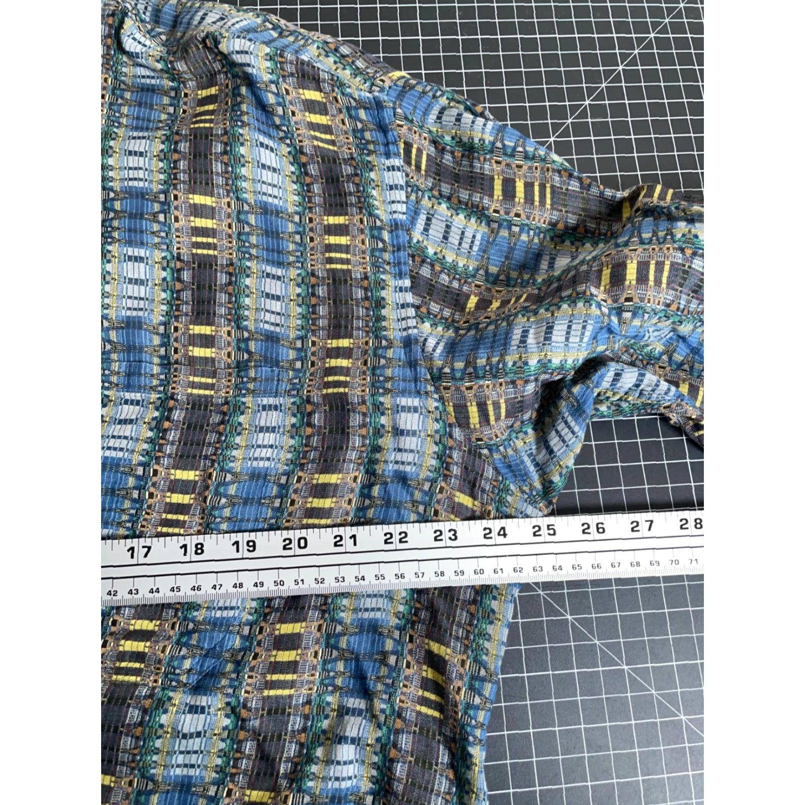 Vintage Jhane Barnes Shirt Men's XL Blue Yellow Hypnotic Check Plaid Pattern (flaws) Button-Up Long Sleeve Collared Cotton Vintage No Size US XL / EU 56 / 4 - 6 Thumbnail