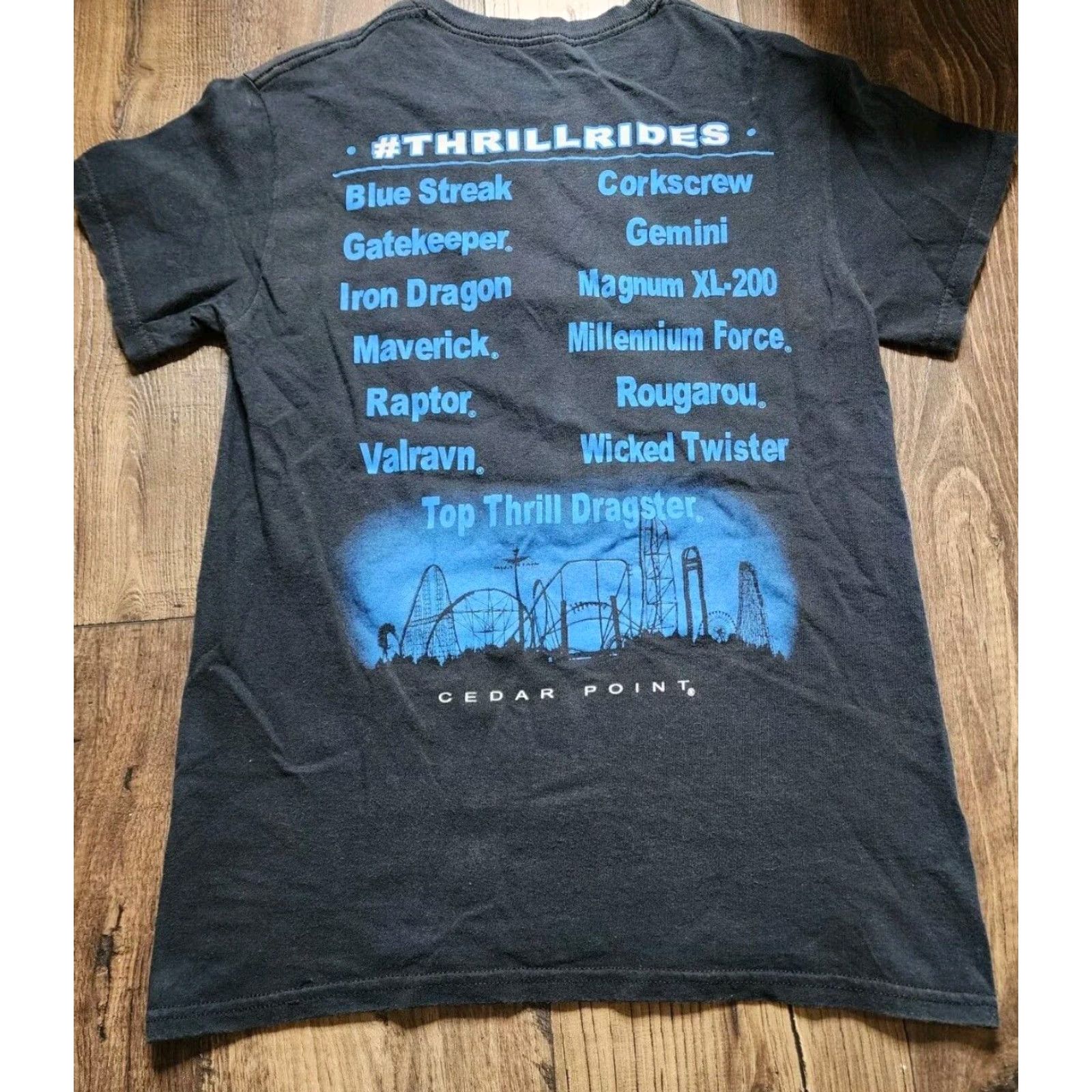 Gildan VINTAGE Gildan Cedar Point T Shirt Double Sided Short Sleeve Adult Small Black Vintage Theme Cedar Point Gatekeeper Roller Mens S Size US S / EU 44-46 / 1 - 2 Thumbnail