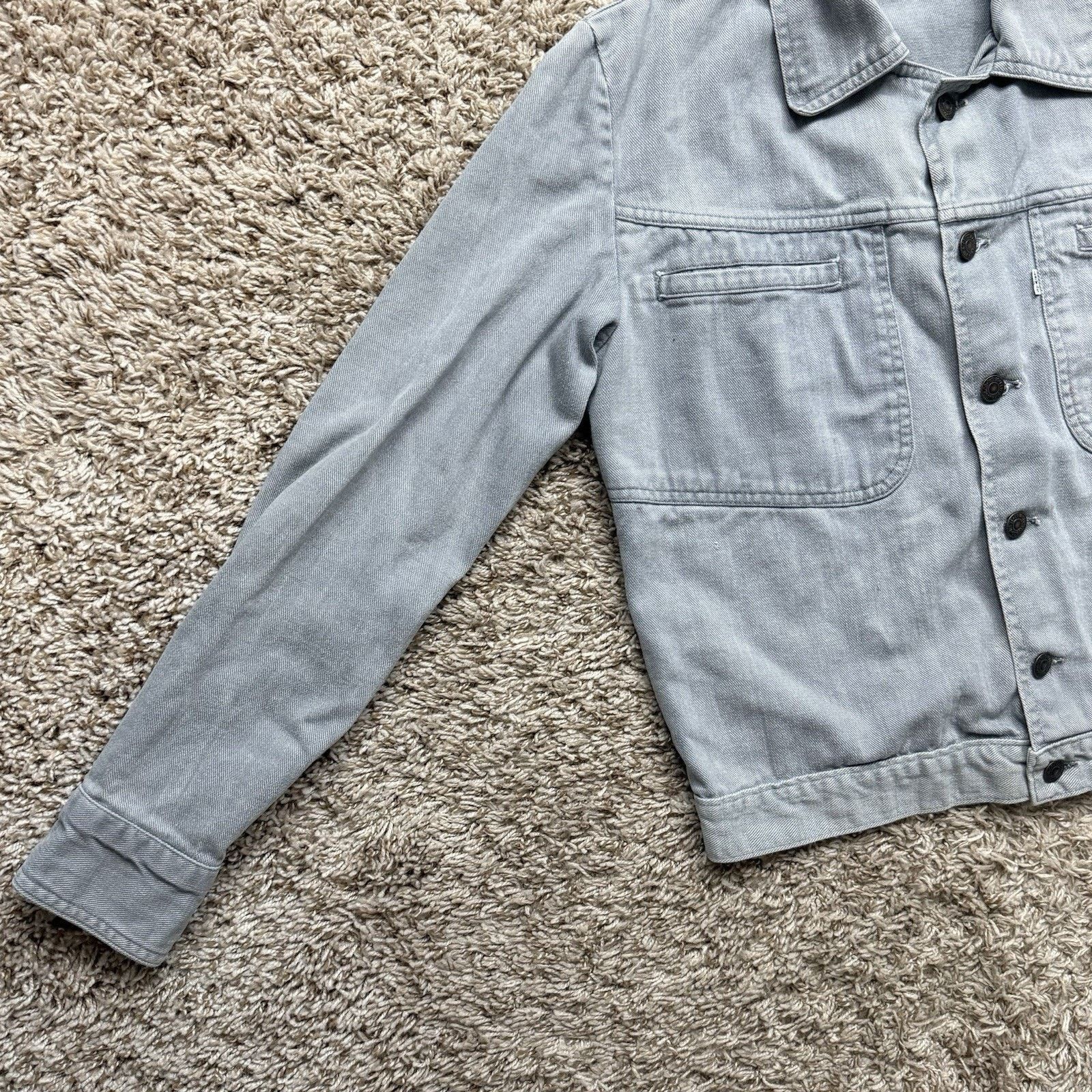 Levi's × Vintage Vintage 80’s Levi’s Grey Western Button Up Cotton Jacket Size M / US 6-8 / IT 42-44 - 5 Thumbnail