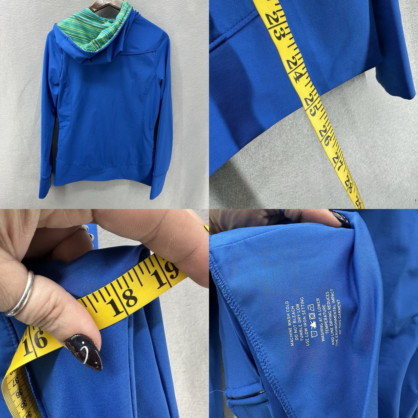 Vintage REI Hoodie Womens Small Blue Active Full Zip Stretch Lux Athletic Ruffle Quiet Size S / US 4 / IT 40 - 9 Thumbnail