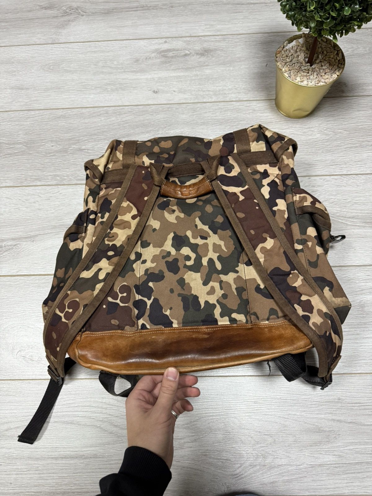 Eastpak Eastpak x APC camouflage leather hiking backpack rucksack Size ONE SIZE - 13 Thumbnail