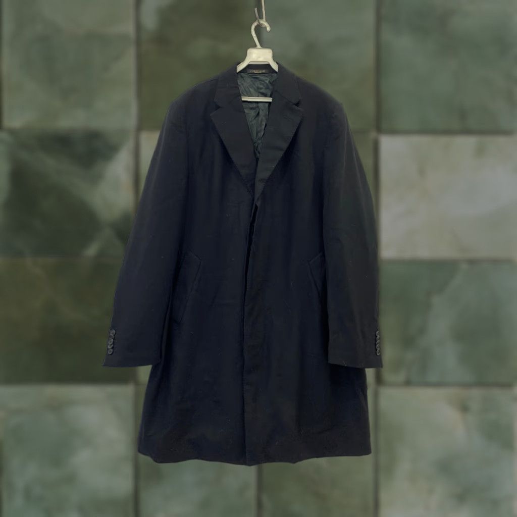 Corneliani Corneliani Overcoat Men XL Black Virgin Wool Italy Made Carnivali Size US XL / EU 56 / 4 - 1 Thumbnail