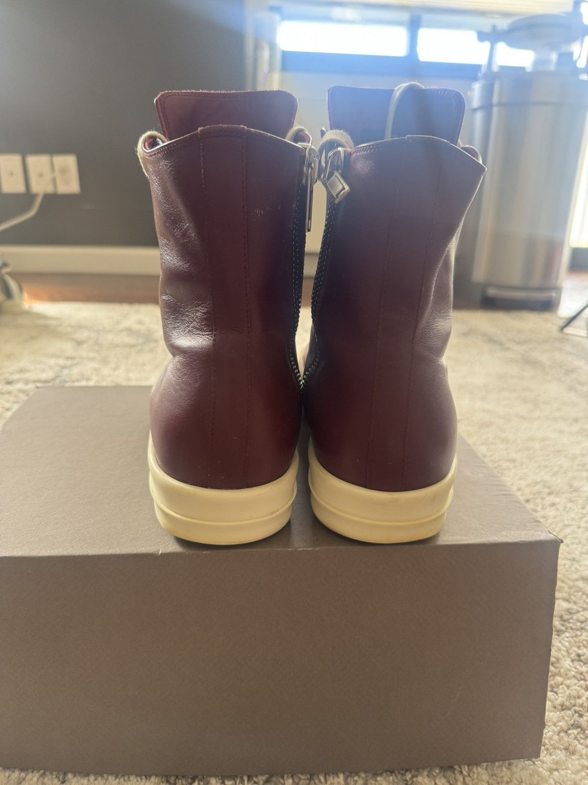 Rick Owens Rick owens High top lace up Ramones color dark fuchsia Size US 10.5 / EU 43-44 - 6 Thumbnail