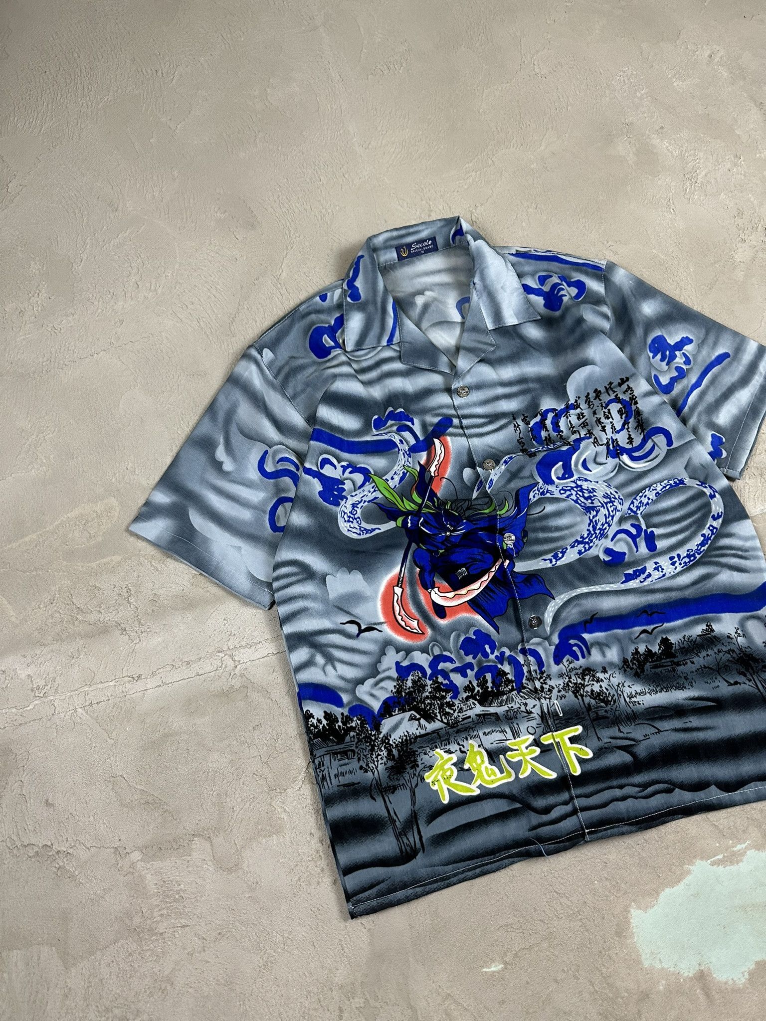 Affliction Crazy Vintage Y2k Affliction Style Fullprint Japanese Shirt Size US M / EU 48-50 / 2 - 2 Thumbnail