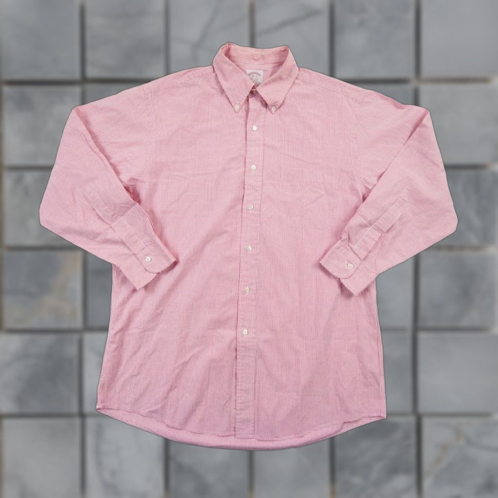 Brooks Brothers Brooks Brothers Shirt Mens 16 Red Check Button Up Long Sleeve Collared Adult Size US L / EU 52-54 / 3 - 1 Thumbnail