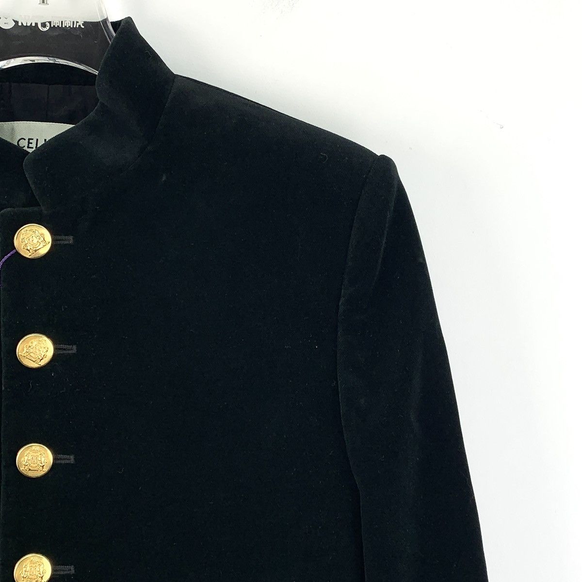 Celine Celine Black Cotton Lace Single Breasted Velvet Jacket Size XS / US 0-2 / IT 36-38 - 3 Thumbnail