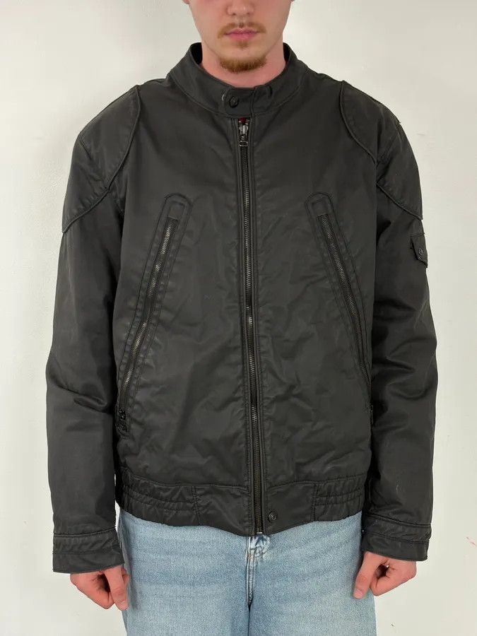 Vintage 2010s Black Nylon Bomber Multi-Zip Jacket Size US L / EU 52-54 / 3 - 2 Thumbnail