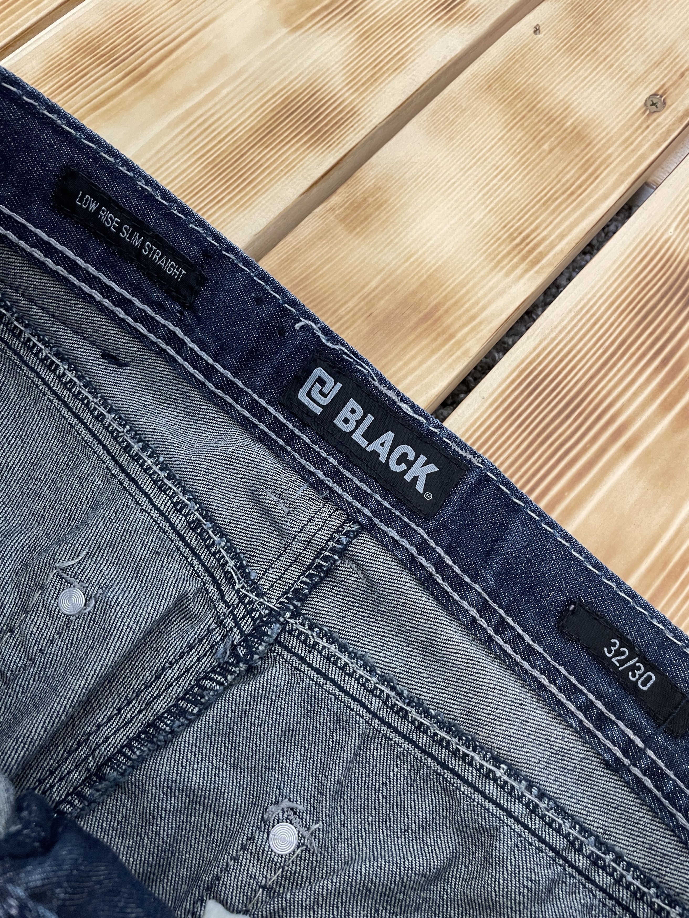 Affliction Y2K Jeans BLACK Low Rise Slim Straight Cross Pattern Size US 32 / EU 48 - 7 Thumbnail