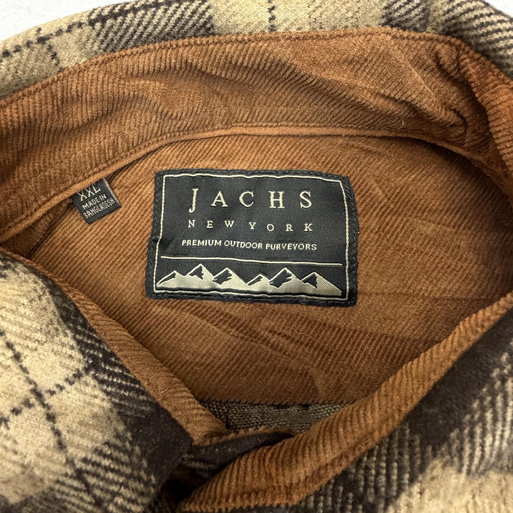 Vintage JACHS New York Shirt Mens 2XL Brown Plaid Flannel Button-Down Long Sleeve Casual Size US XXL / EU 58 / 5 - 4 Thumbnail