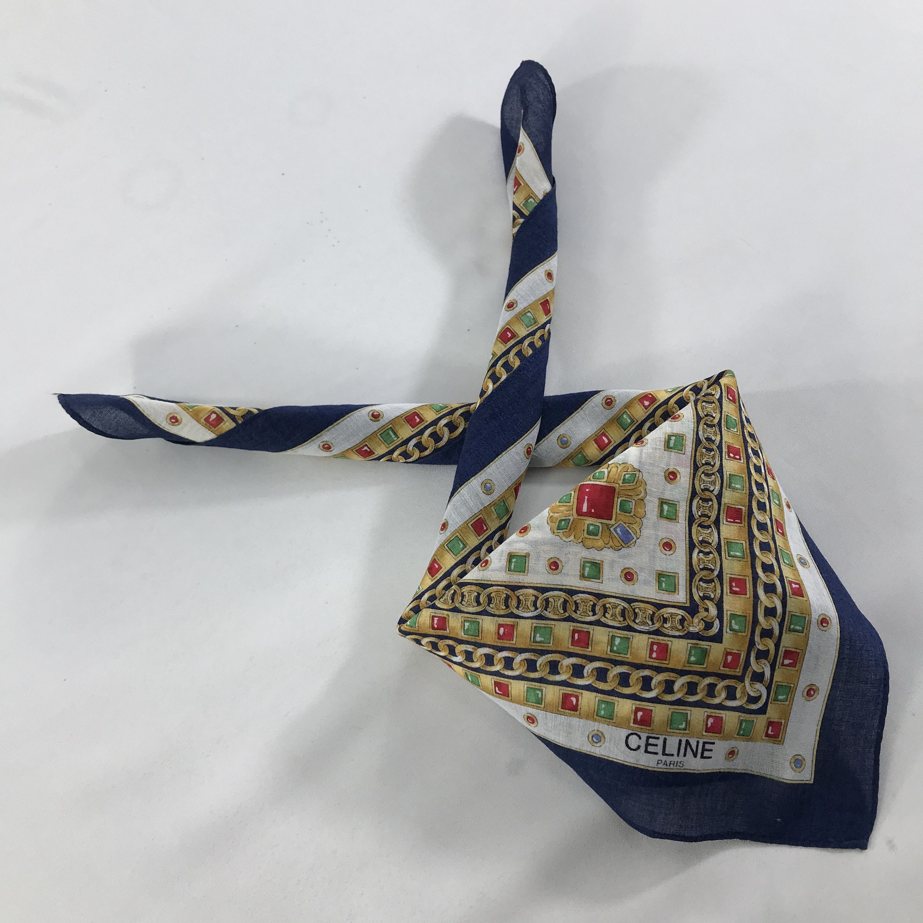 Celine × Vintage Celine Bandana / Handkerchief / Neckerchief - S1443 Size ONE SIZE - 4 Thumbnail