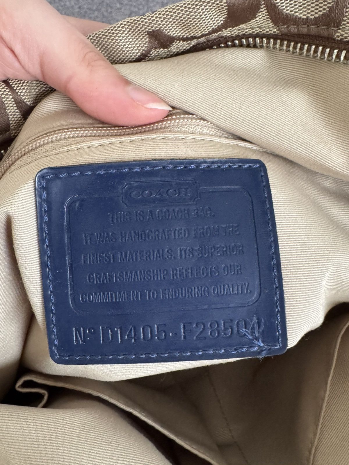 Coach Beige and Blue leather/fabric vintage Coach shoulder bag Size ONE SIZE - 4 Thumbnail