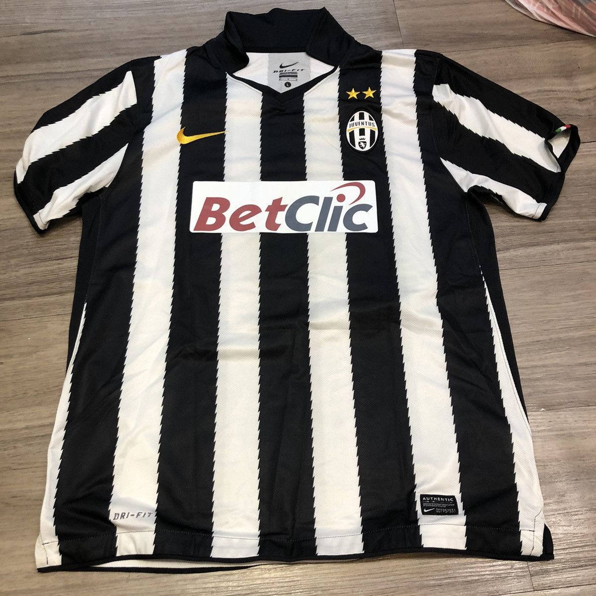 image of Bloke x Nike Juventus 10/11 Home Shirt 10 Del Piero in Black/White, Men's (Size Large)