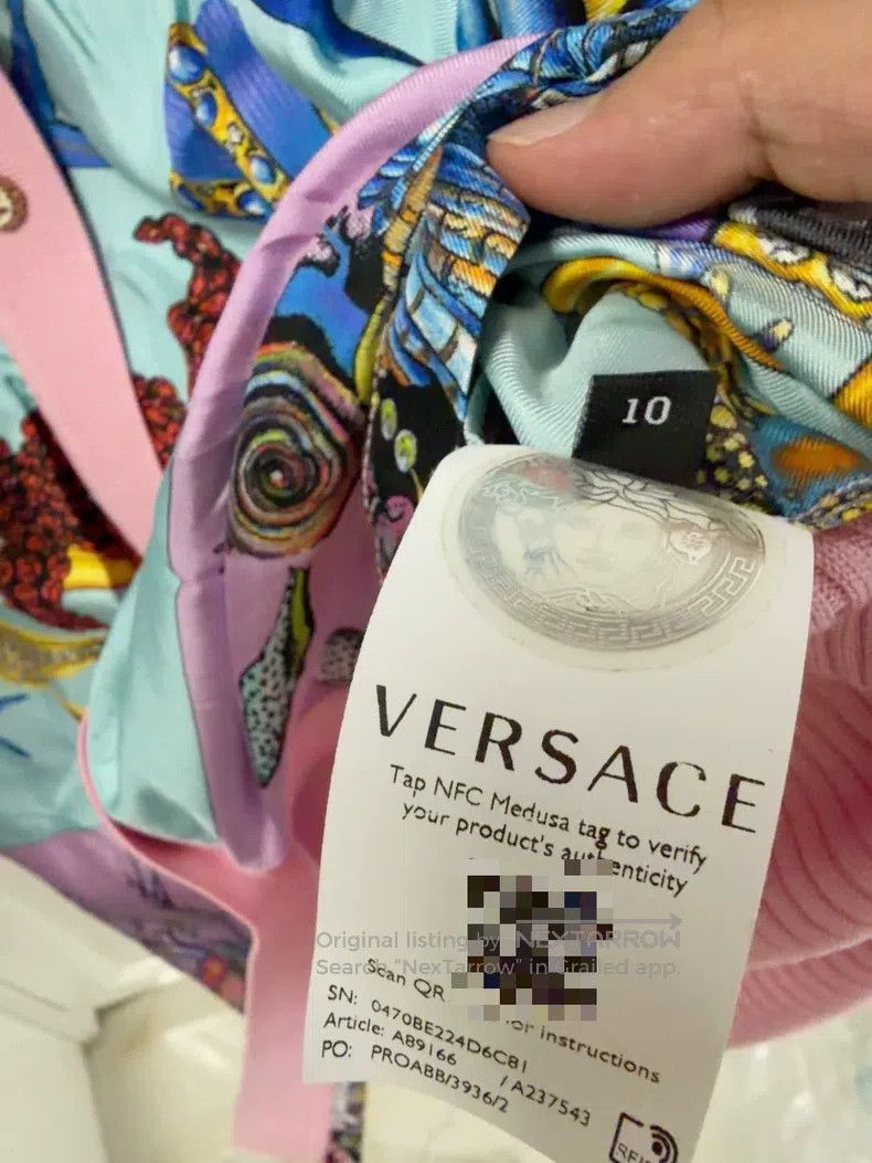Versace Versace Ocean collection knitted panelled dress Size L / US 10 / IT 46 - 4 Thumbnail