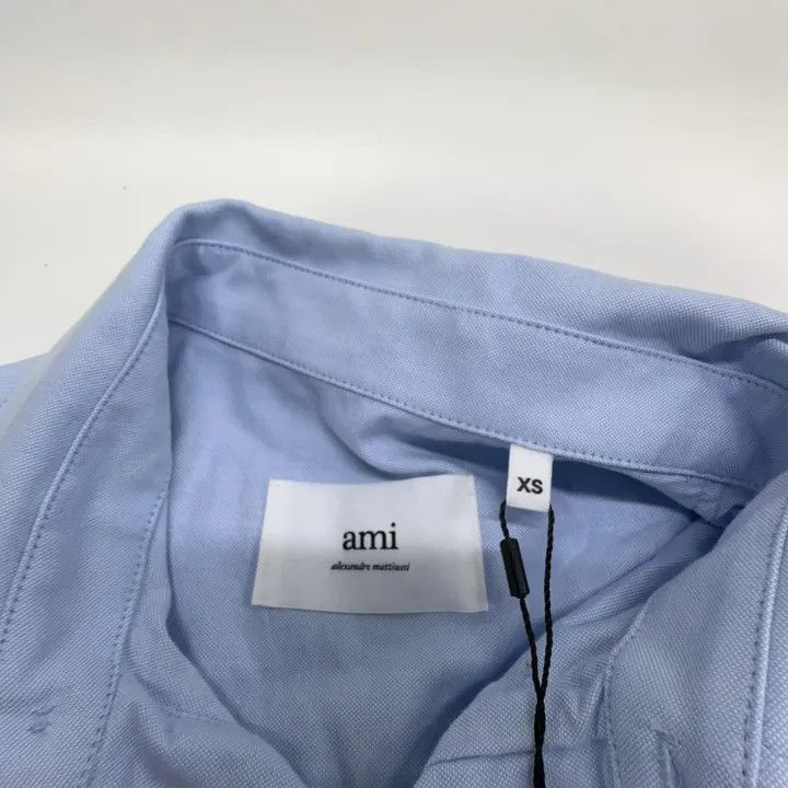 AMI AMIPARIS Blue Button-Down Shirt with Heart Design -2507 Size US XS / EU 42 / 0 - 2 Thumbnail