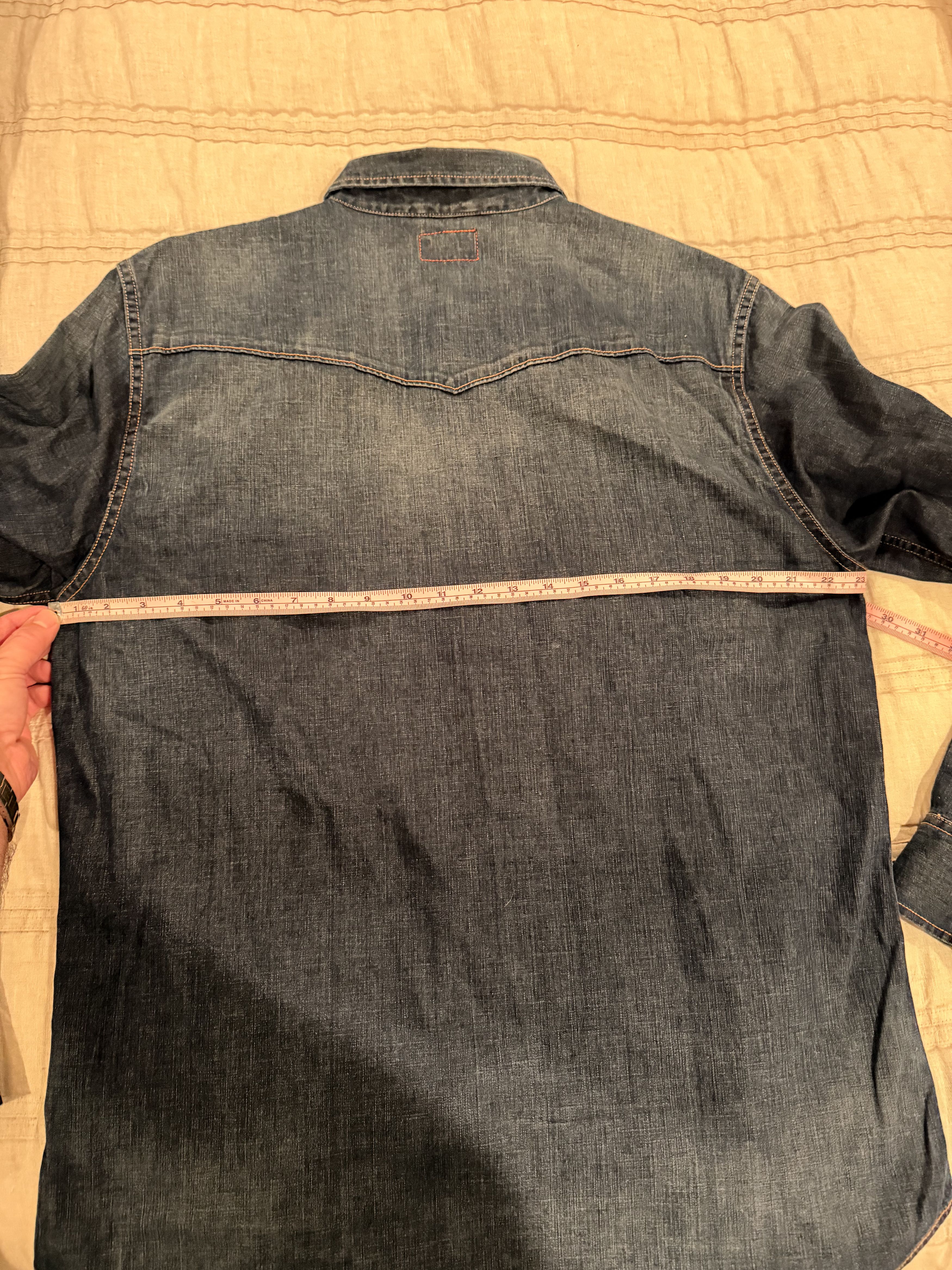 Jean Shop Jean Shop New York Western Pearl Snap Denim Shirt Size US XL / EU 56 / 4 - 7 Thumbnail