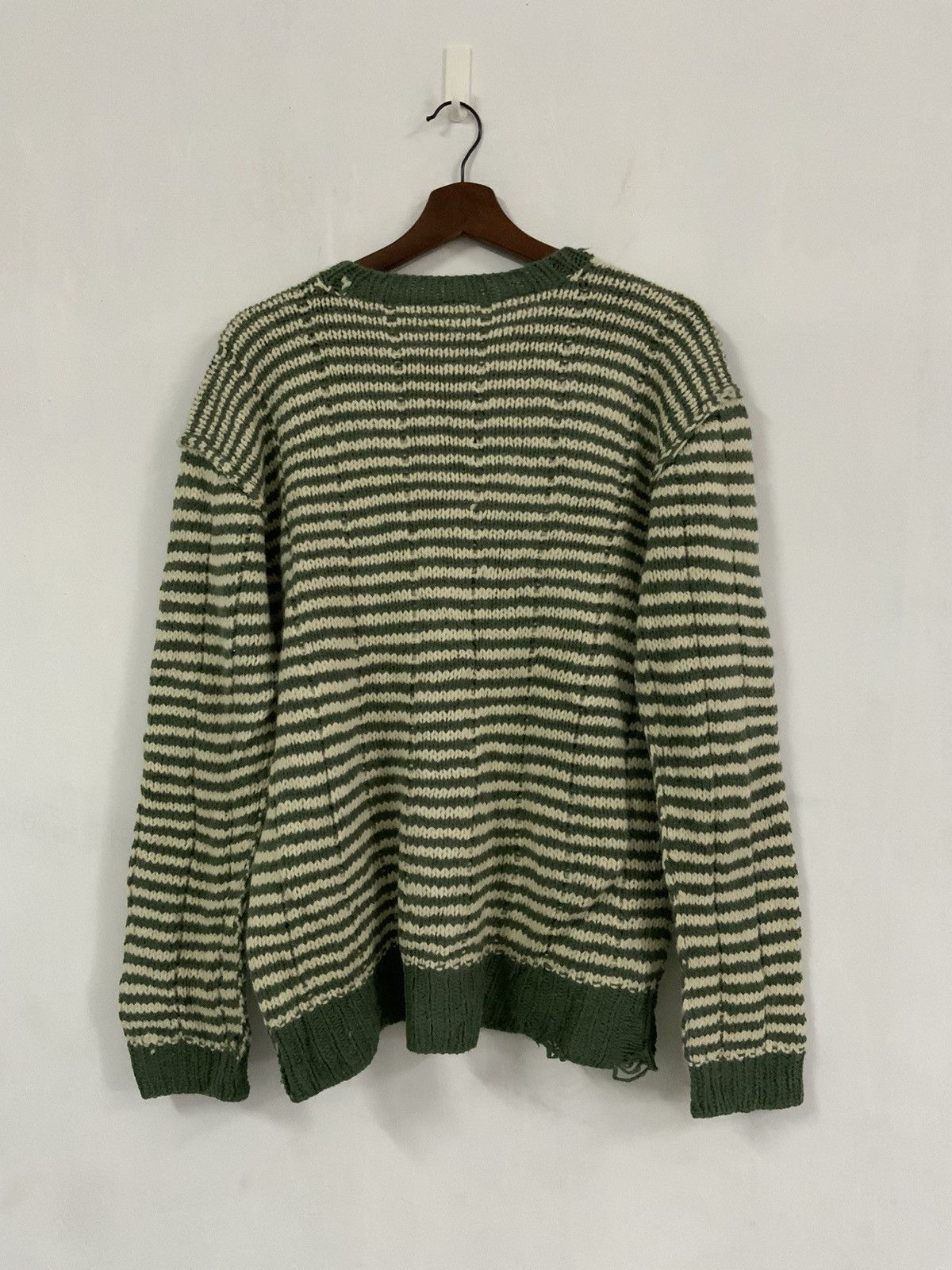 Handmade Striped Avant Garde Handmade Cross Stitch Knit Sweater Size US M / EU 48-50 / 2 - 2 Thumbnail