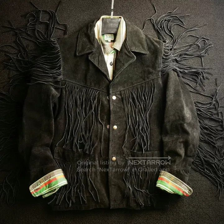 Schott Schott Suede western cowboy fringed leather jacket Size US S / EU 44-46 / 1 - 2 Thumbnail