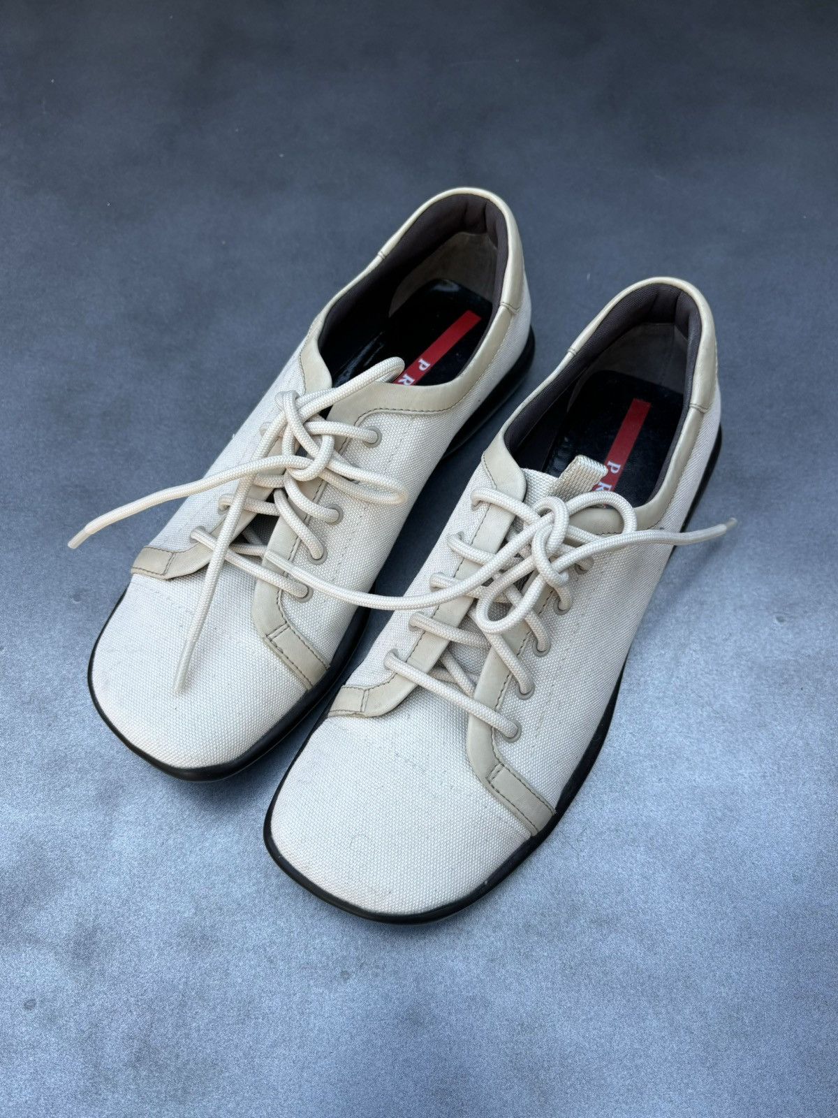 Prada × Vintage 2000s Prada Shoes Vintage Square Toe Sport Canvas 90s 3864 Size US 7 / IT 37 - 17 Thumbnail