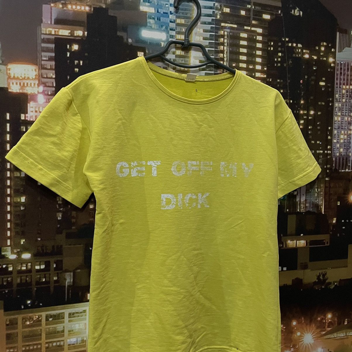 Band Tees YELLOW HUMOR TEE 80S GET OFF MY D1CK FUNNY PORN XXX Size US M / EU 48-50 / 2 - 2 Thumbnail