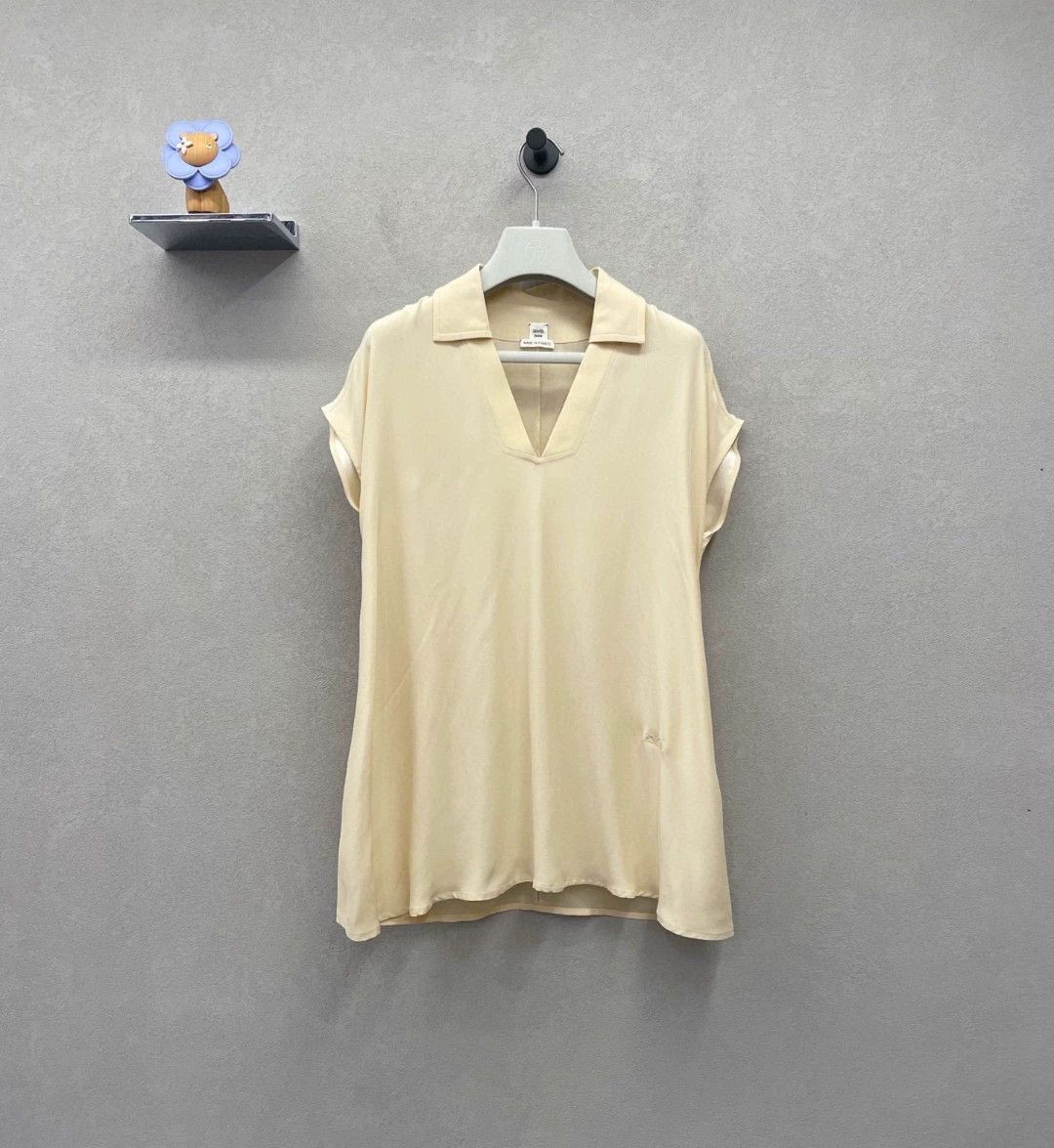 Hermes Hermes Beige V-neck Dress Size M / US 6-8 / IT 42-44 - 1 Thumbnail