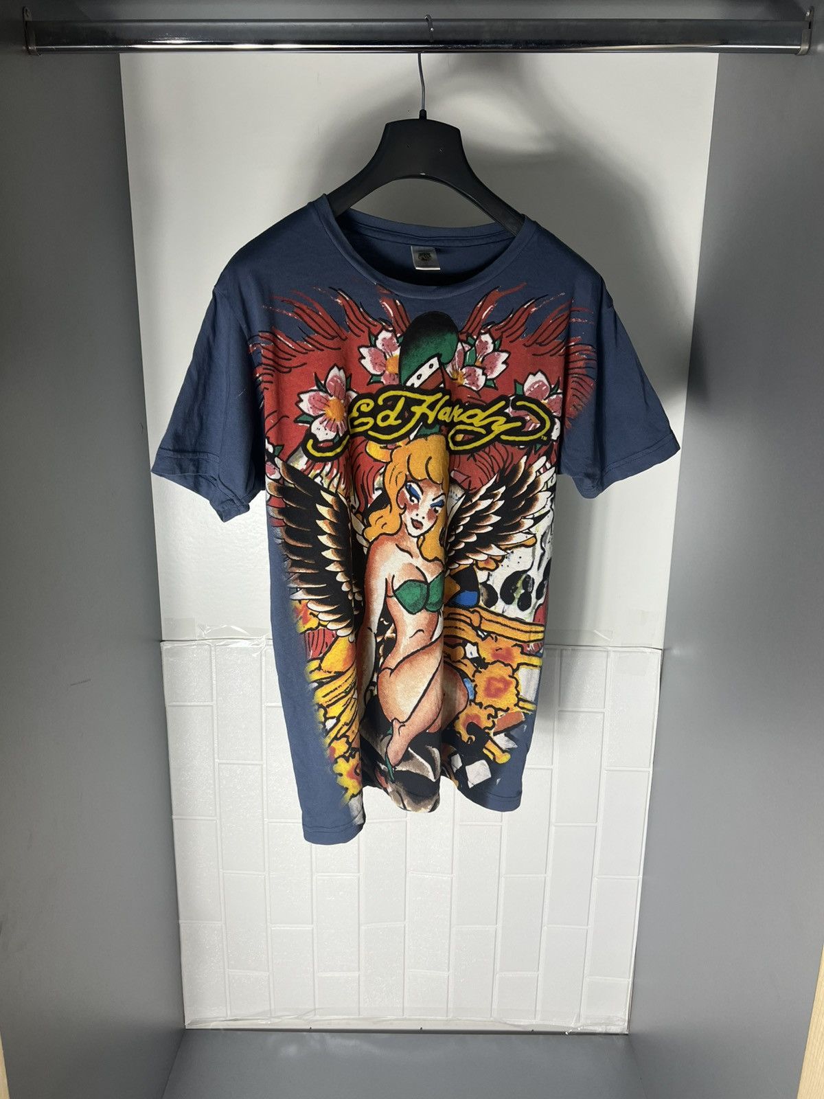 Ed Hardy × Vintage VERY RARE ED HARDY BY CHRISTIAN AUDIGIER DESIGNER T-SHIRT Size US S / EU 44-46 / 1 - 2 Thumbnail