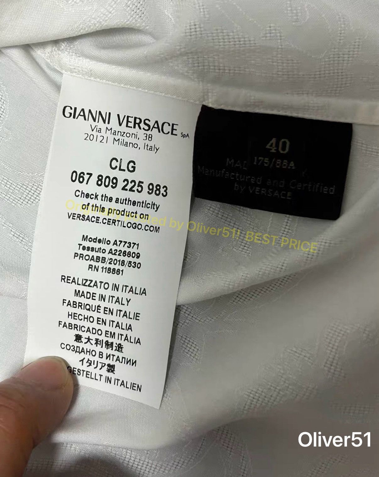 Versace Versace shirt JJJJ11/2610 Size US S / EU 44-46 / 1 - 7 Thumbnail