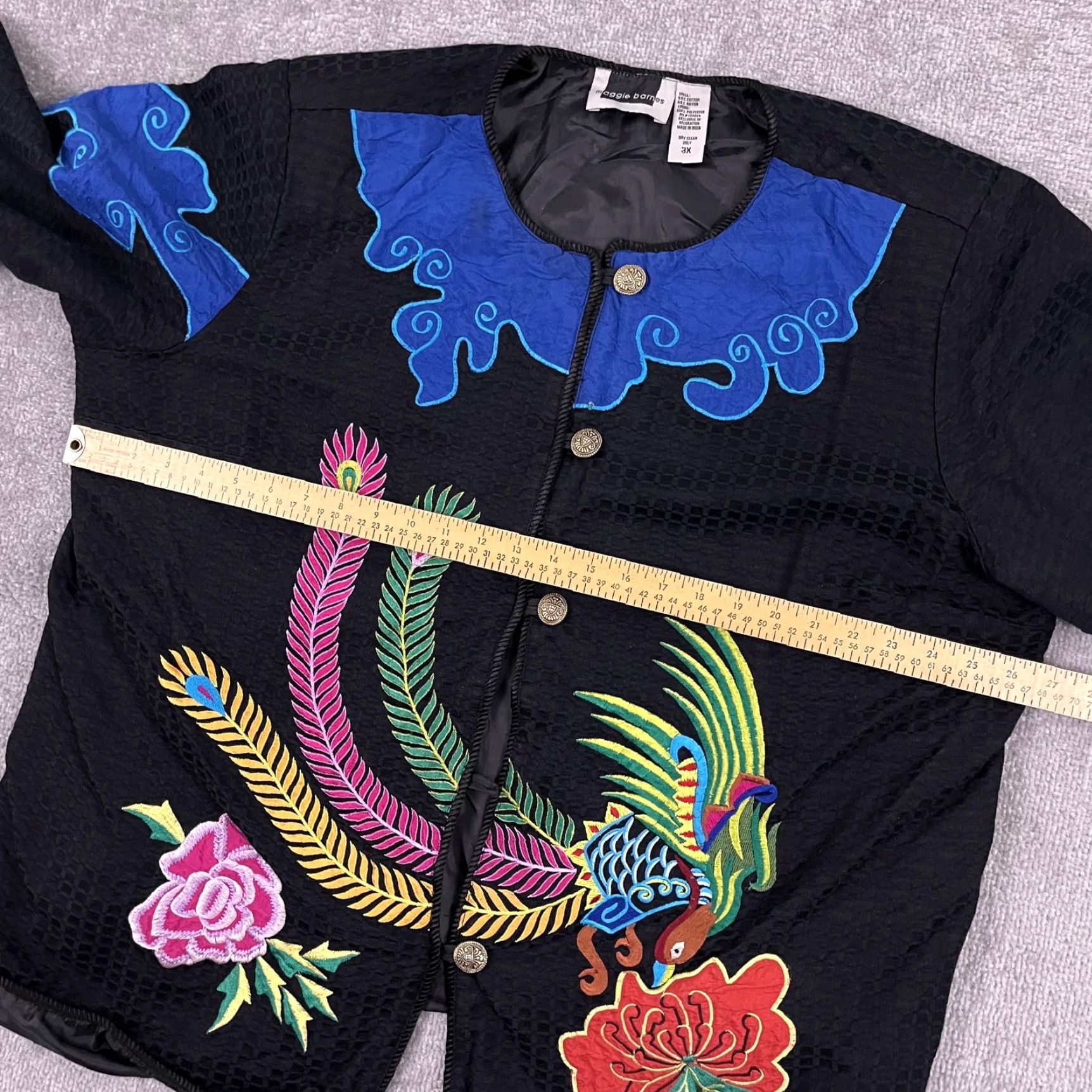 Vintage Maggie Barnes Jacket Womens 3X Size Embroidered Bird Floral Art to Wear Asian Size XXL / US 16-18 / IT 52-54 - 4 Thumbnail