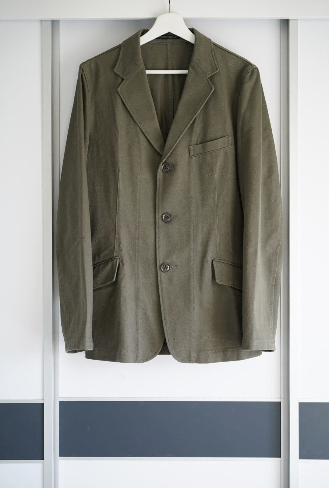 Yohji Yamamoto Yohji Yamamoto 16SS Olive Green Back Zip Blazer J4 Size US M / EU 48-50 / 2 - 1 Thumbnail