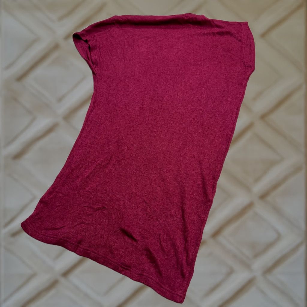 Vintage Piko 1988 Tunic Sweater Top Womens Medium Burgundy Red Short Sleeve Acrylic Knit Shirt Blouse Size M / US 6-8 / IT 42-44 - 1 Thumbnail