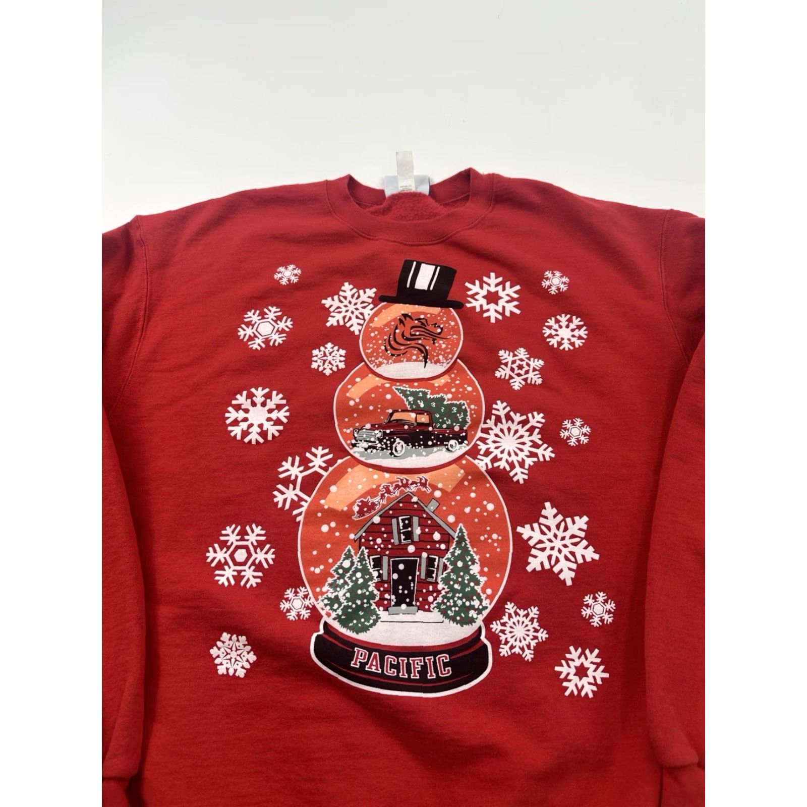 Champion Pacific University Sweatshirt Mens XL Red Christmas Sweater Oregon Champion Size US XL / EU 56 / 4 - 2 Thumbnail