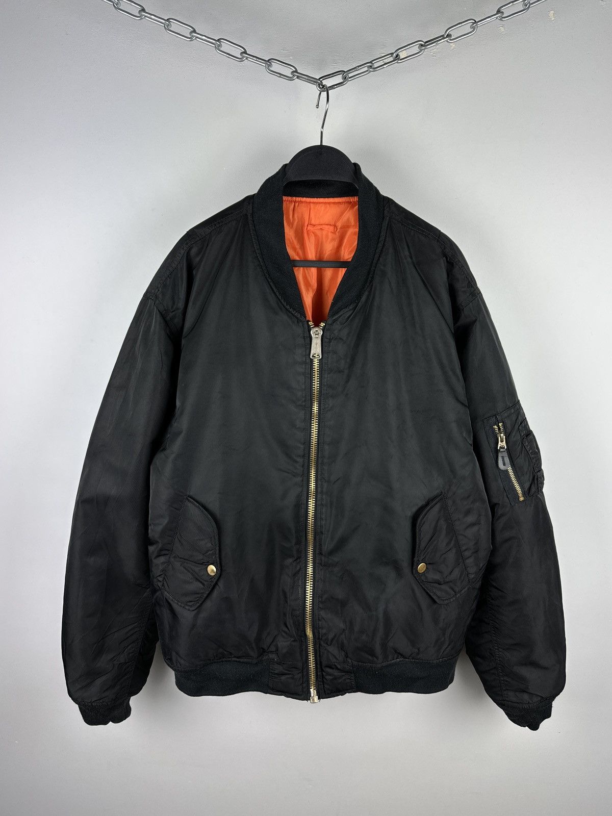 Vintage Vintage MA 1 Intermediate Full Zip Bomber Jacket Size US XL / EU 56 / 4 - 1 Thumbnail