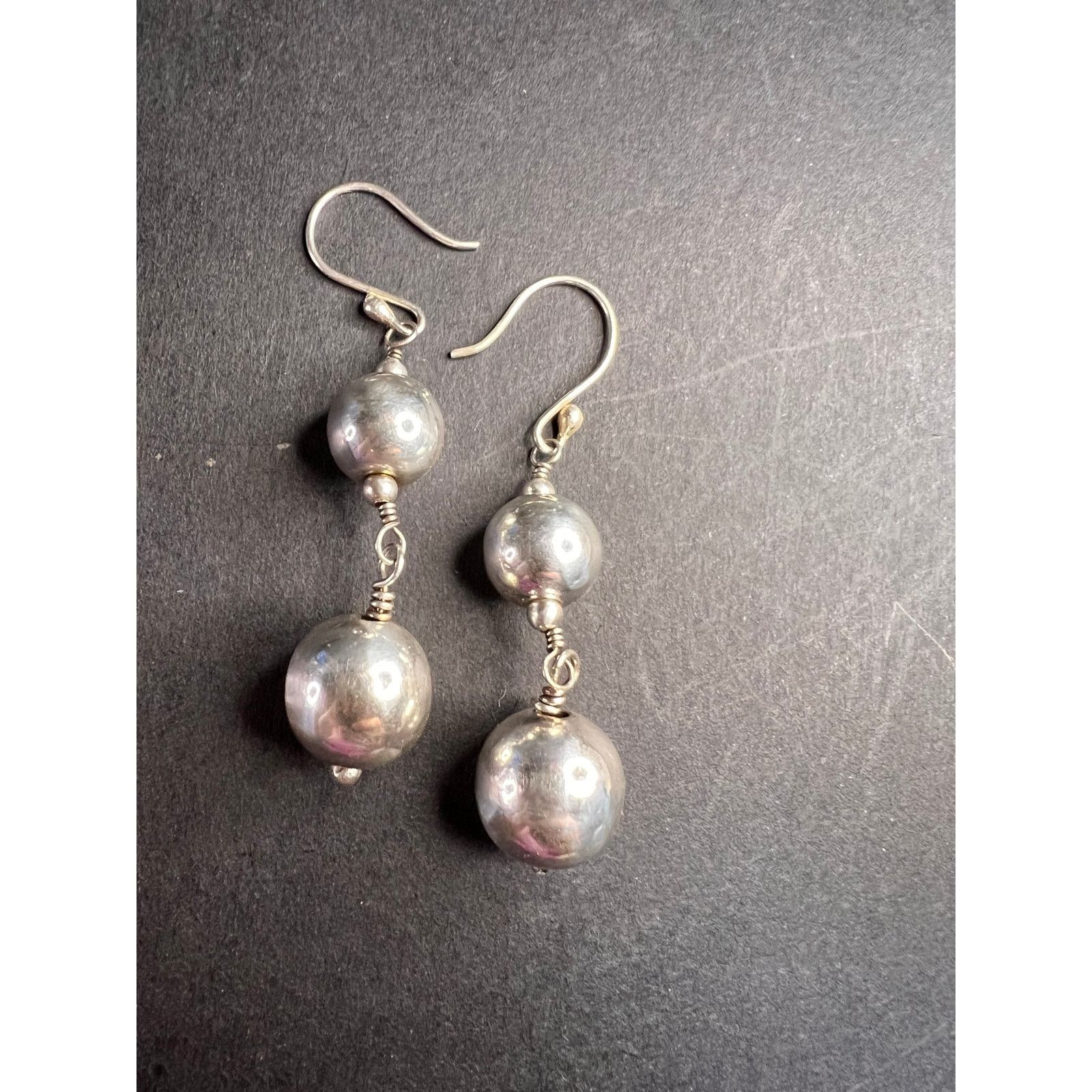 Other Vintage sterling silver graduated ball dangling earrings Size ONE SIZE - 5 Thumbnail