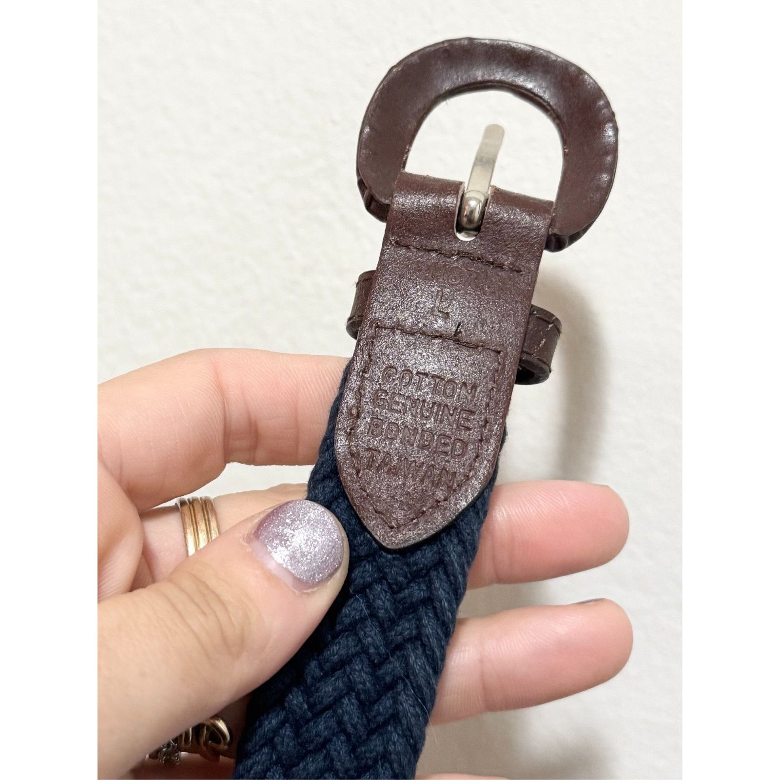 Vintage Vintage cotton blue woven leather belt size L Size ONE SIZE - 6 Thumbnail