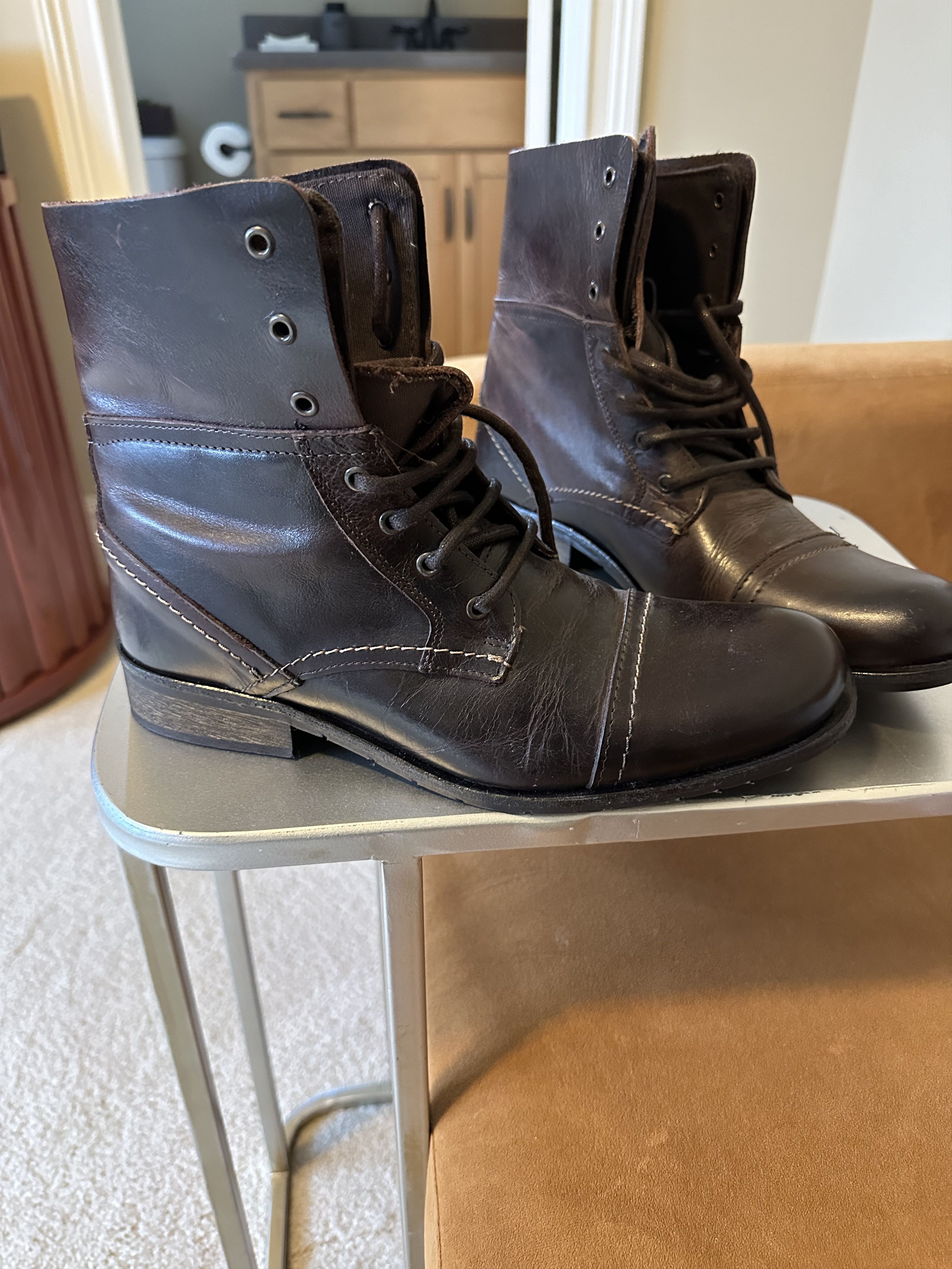 Aldo Brown Leather Fashion Boots Size US 11 / EU 44 - 2 Thumbnail