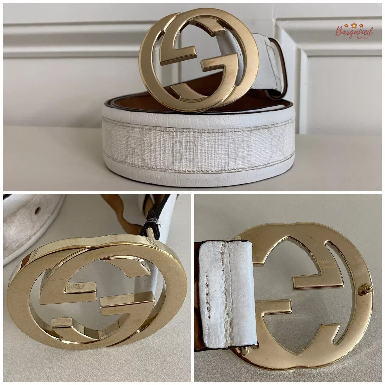 Gucci GUCCI GG Plus Coated Canvas Leather Interlocking G Belt Size 28 - 5 Thumbnail