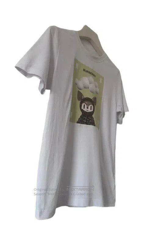 Burberry Burberry Summer White Graphic Cotton T-Shirt. Size L / US 10 / IT 46 - 3 Thumbnail