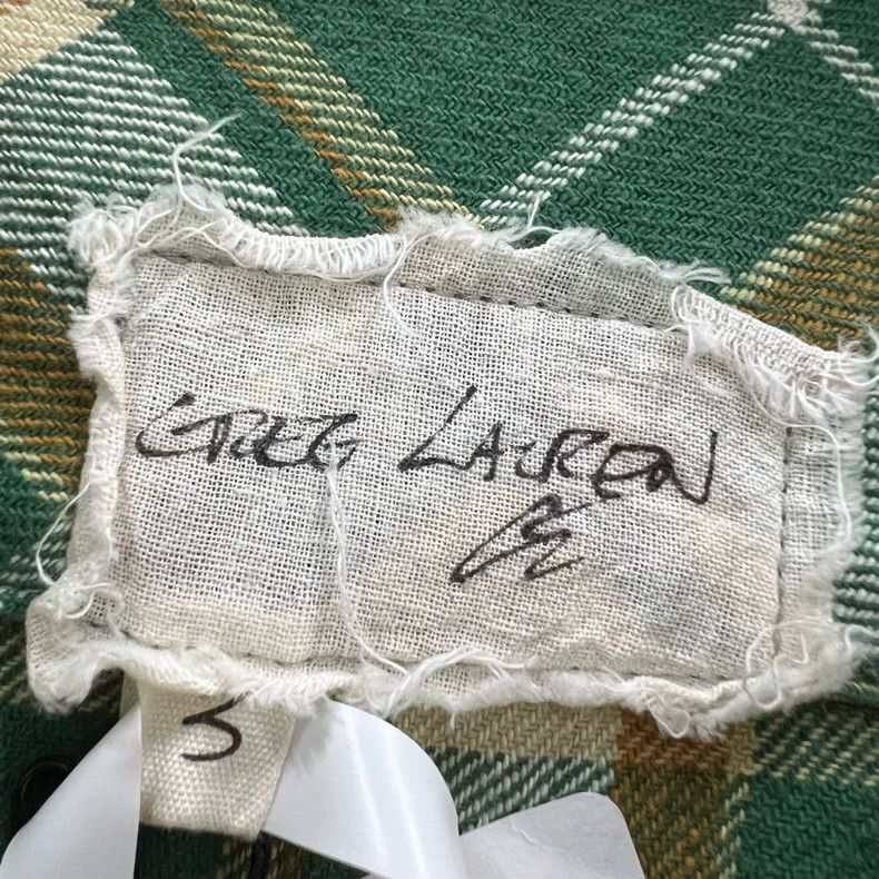 Greg Lauren greg lauren Green plaid long sleeved shirt 2506-Nextarrow Size US 34 / EU 50 - 4 Thumbnail